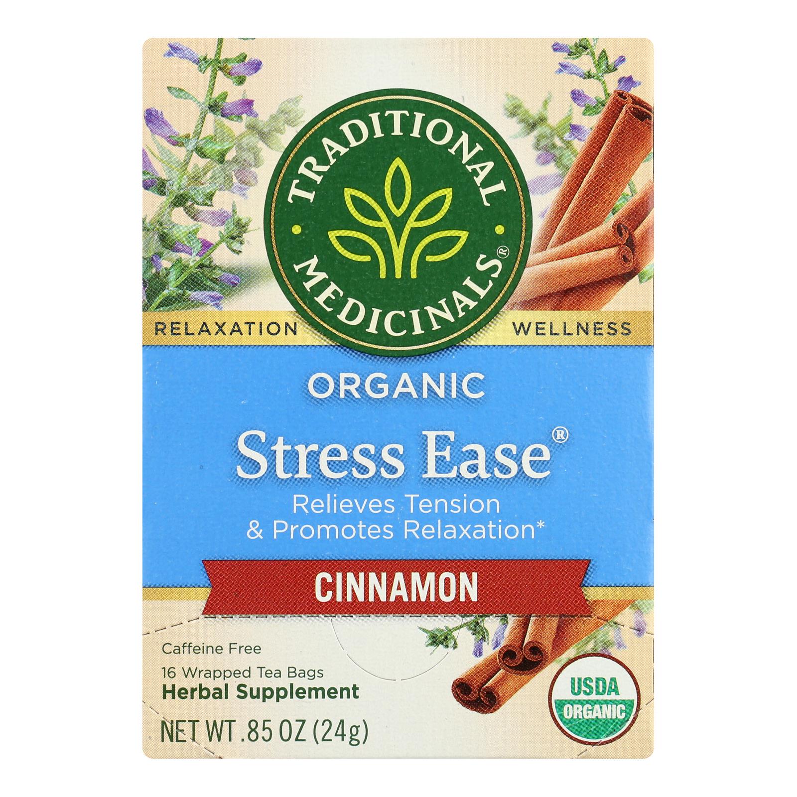 Traditional Medicinals Relaxation Tea - Stress Ease Cinnamon - Case Of 6 - 16 Bags