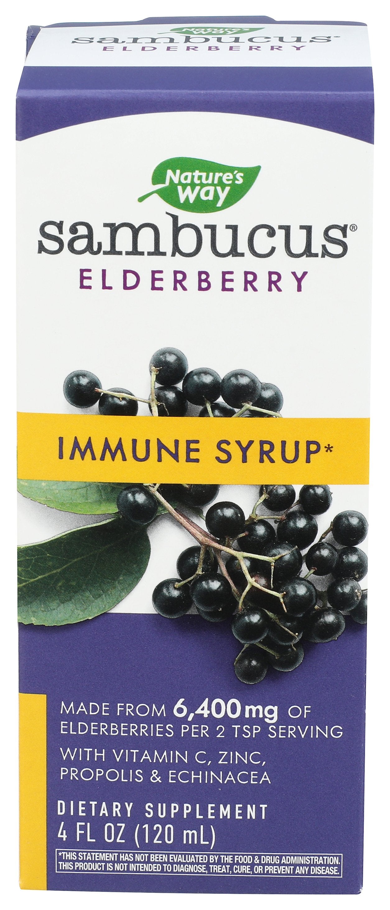 NATURES WAY SAMBUCUS IMMUNE SYRUP 4OZ - Case of 3