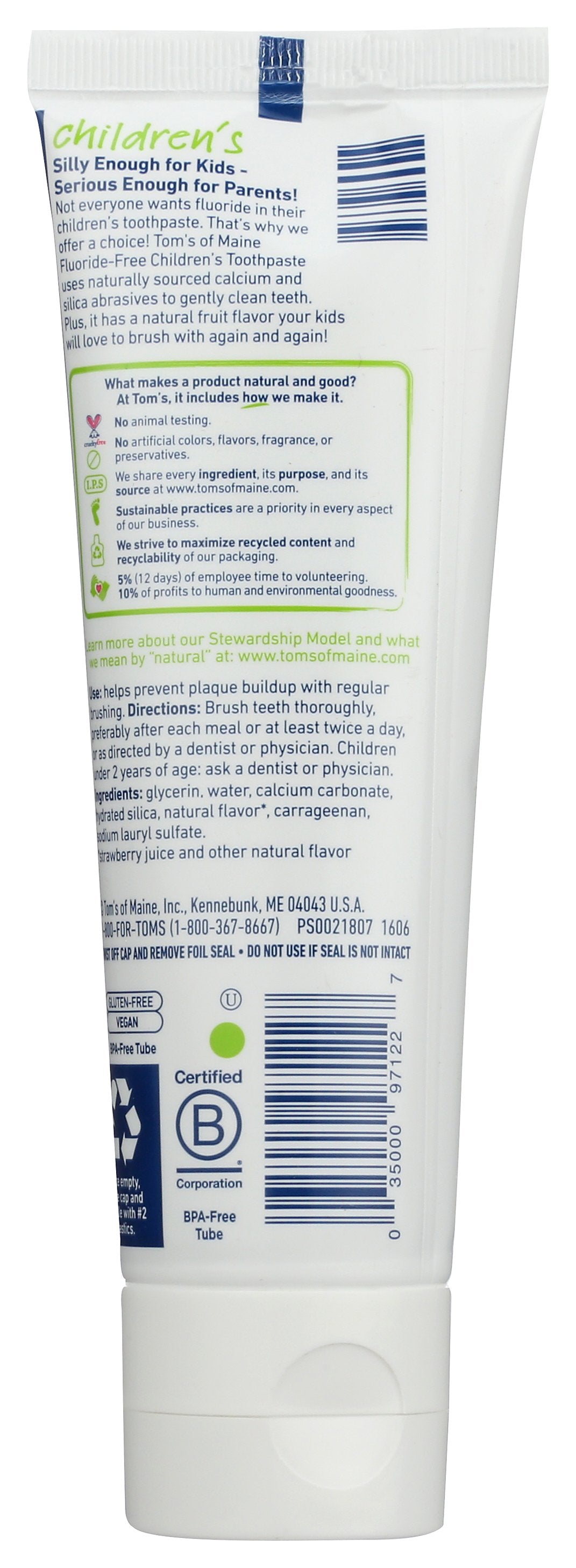 TOMS OF MAINE TTHPSTE KIDS STRWBRRY