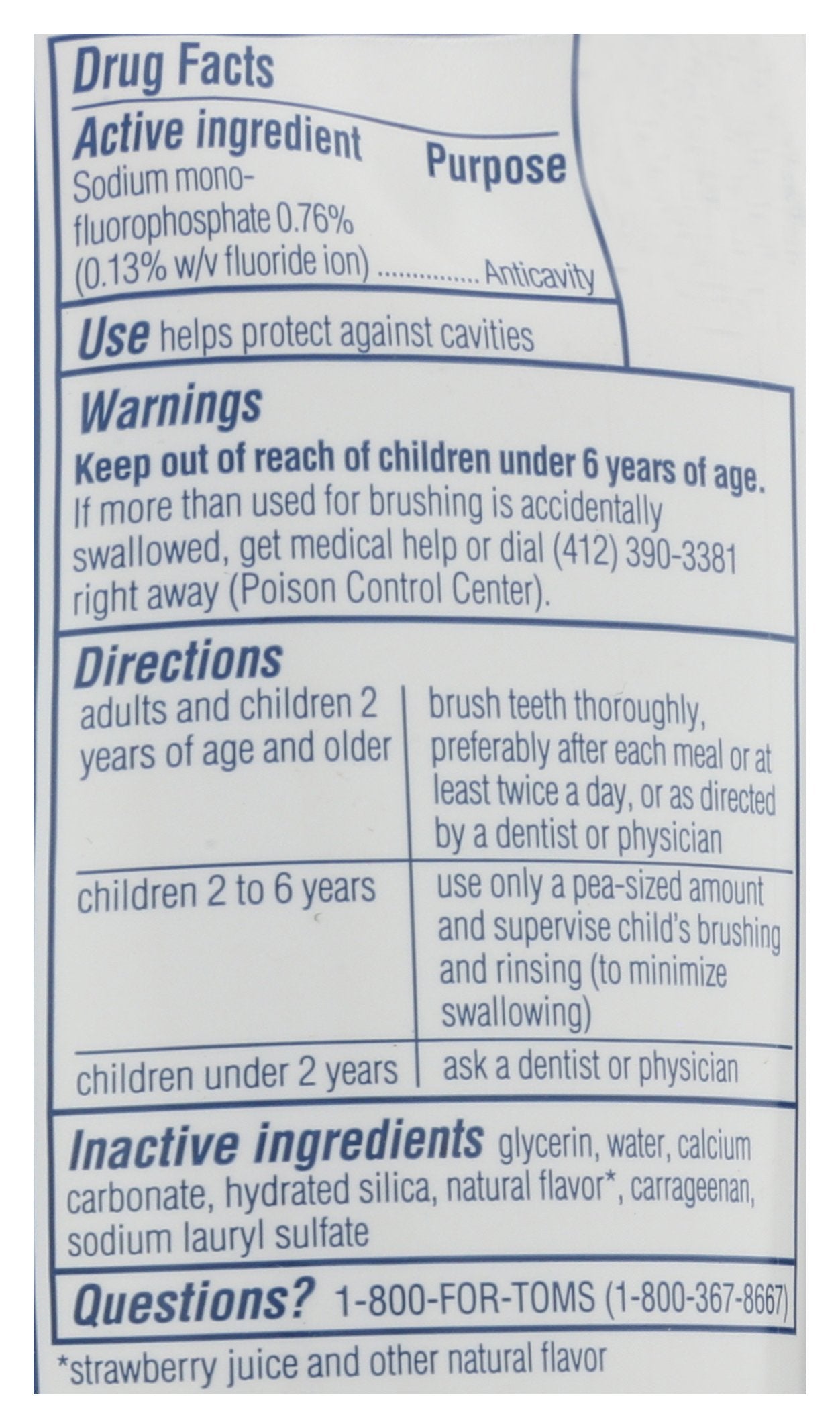 TOMS OF MAINE TTHPSTE ANTICV STRWBRRY