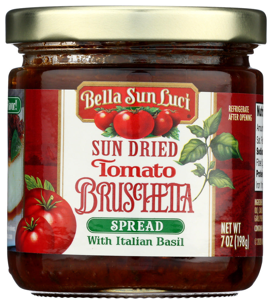 Bella Sun Luci Sun Dried Tomato Bruschetta Spread with Italian Basil - Case of 6 - 7 oz
