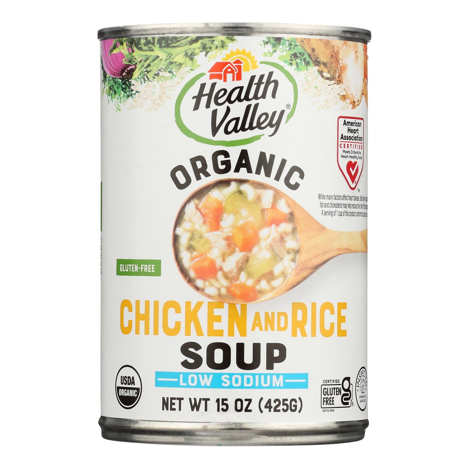 Health Valley Organic Soup - Chicken Rice No Salt Added - Case of 12 - 15 oz.