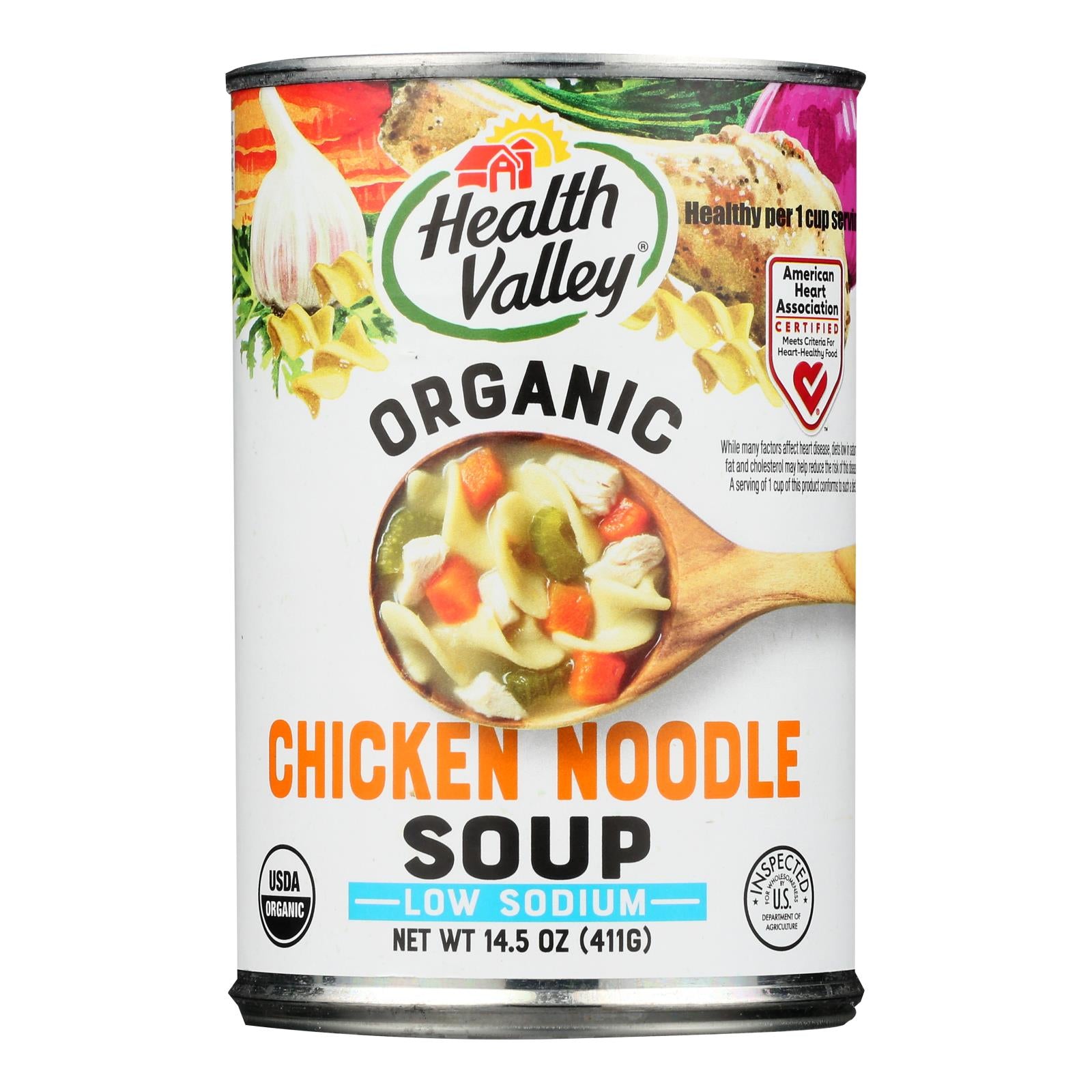 Health Valley Organic Soup - Chicken Noodle No Salt Added - Case Of 12 - 14.5 Oz.