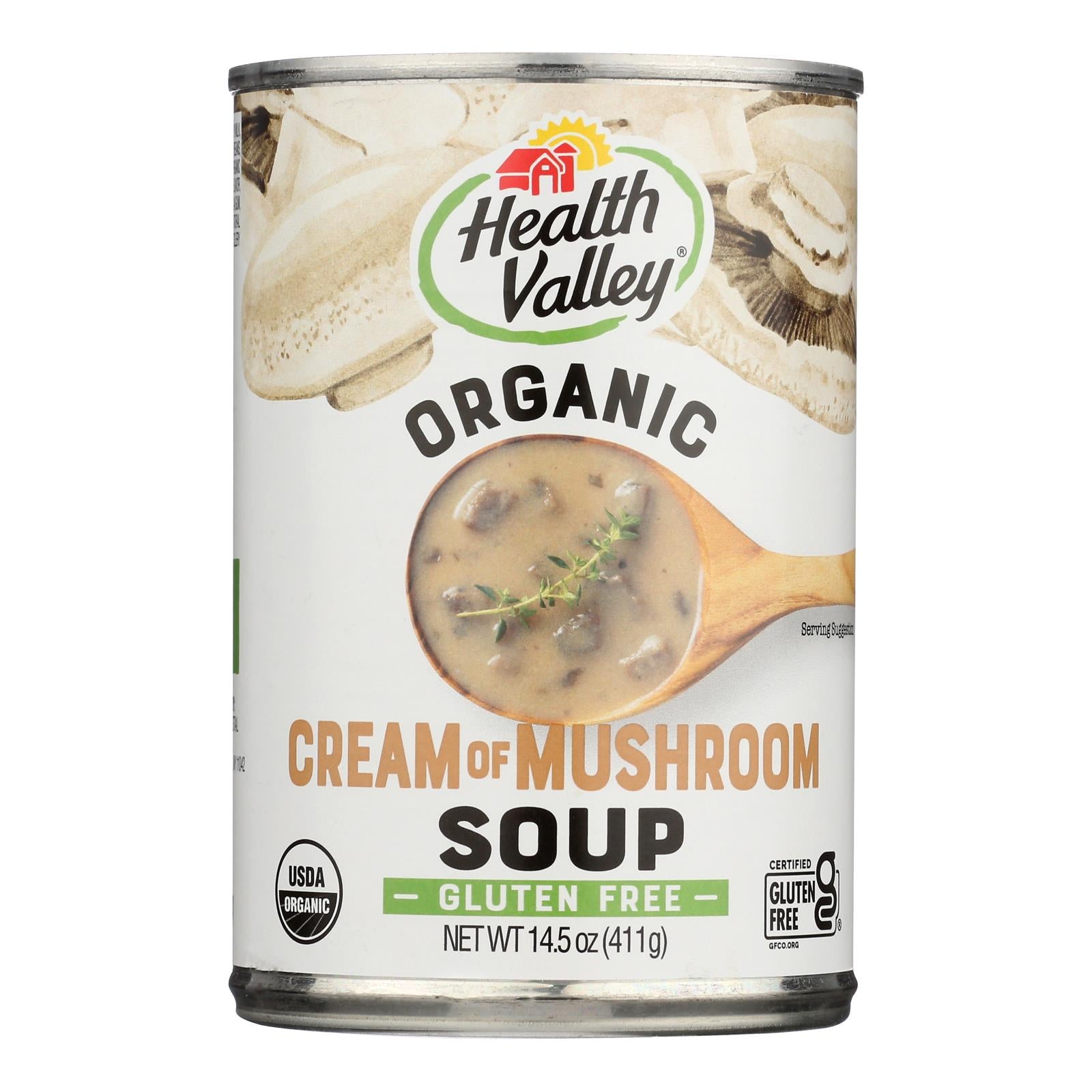 Health Valley Organic Soup - Mushroom Cream - Case Of 12 - 14.5 Oz.