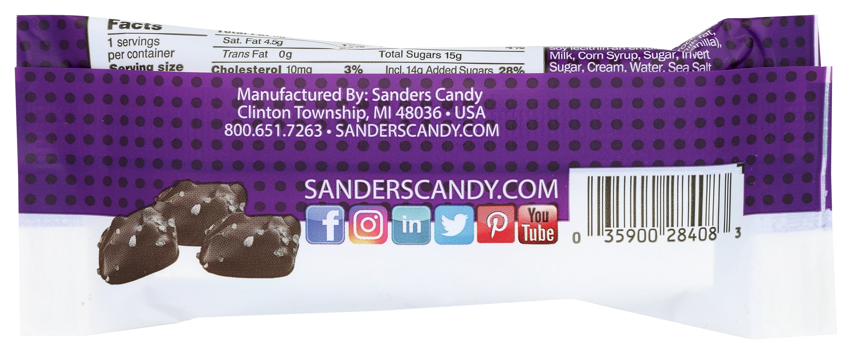 SANDERS CARAMEL DRK CHOC SEA SALT - Case of 8