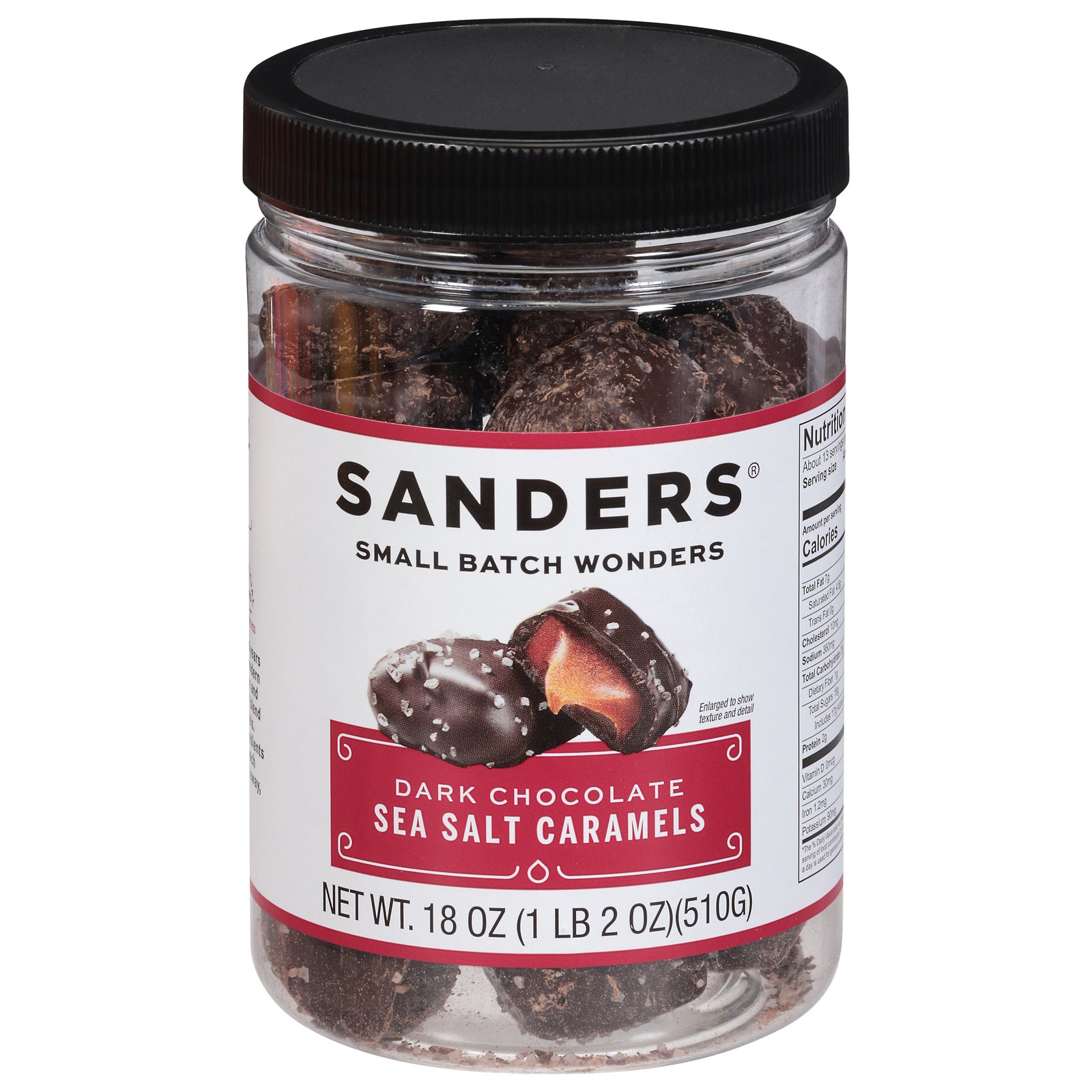 Sanders - Caramels Dk Choc Ssalt - CS of 6-18 OZ
