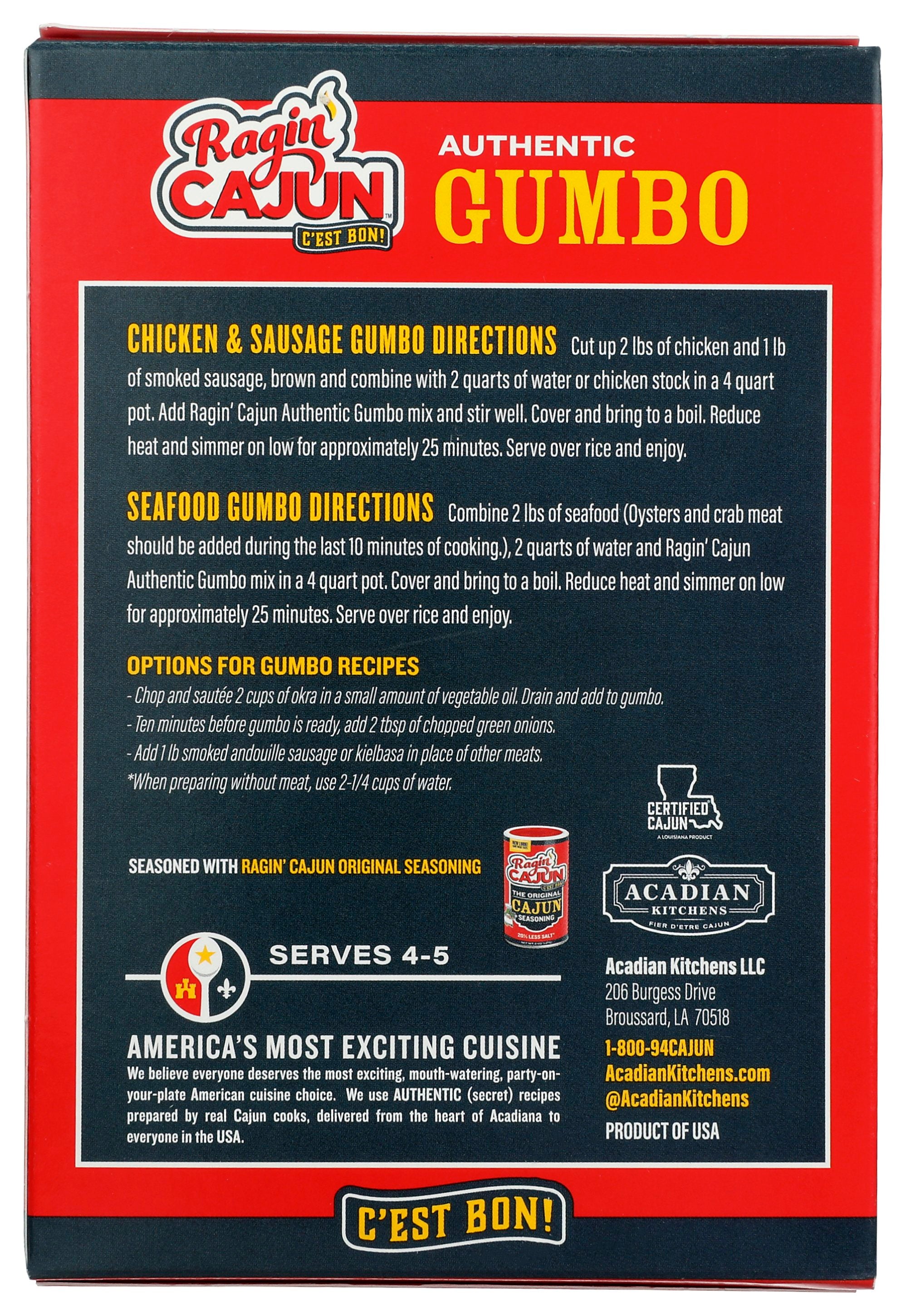 RAGIN CAJUN GUMBO AUTHENTIC - Case of 6