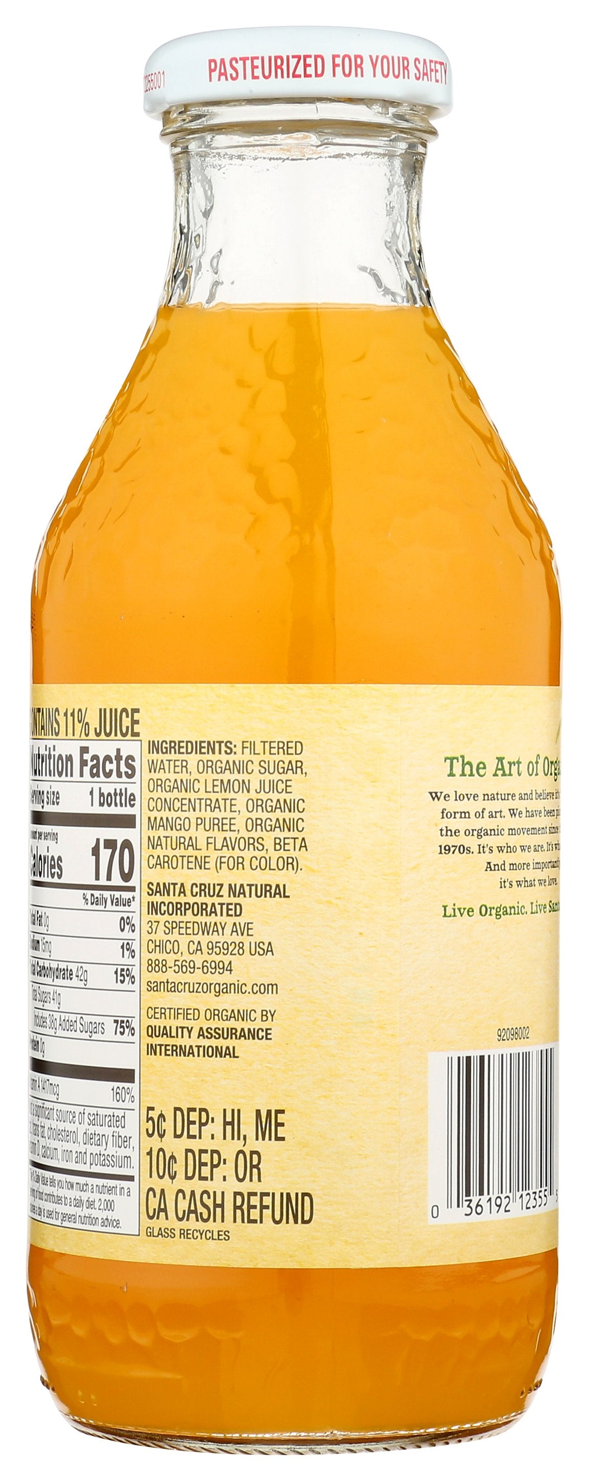 SANTA CRUZ LEMONADE MANGO - Case of 8