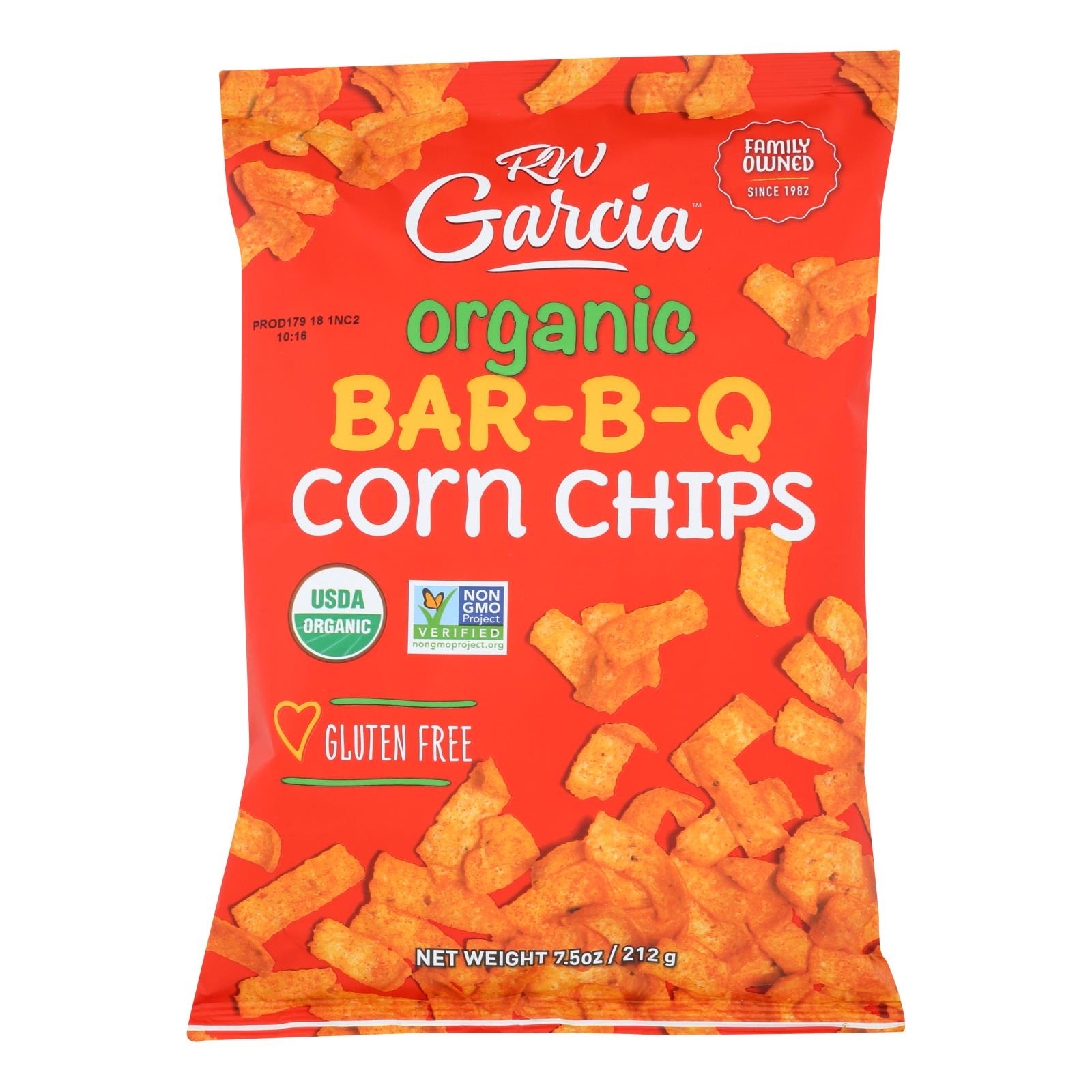 R. W. Garcia Organic Bar-B-Q Corn Chips - Case of 12 - 7.5 OZ