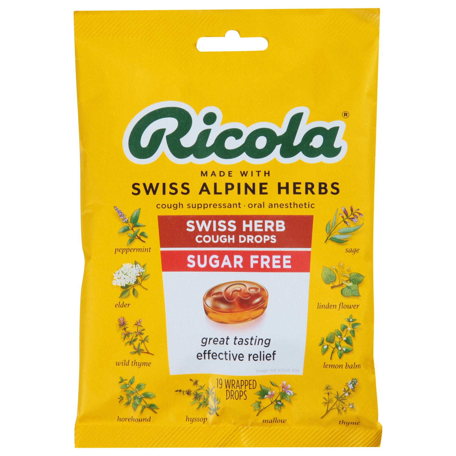 Ricola - Cough Drop Sugar Free Swiss Herb - Case Of 8-19 Ct