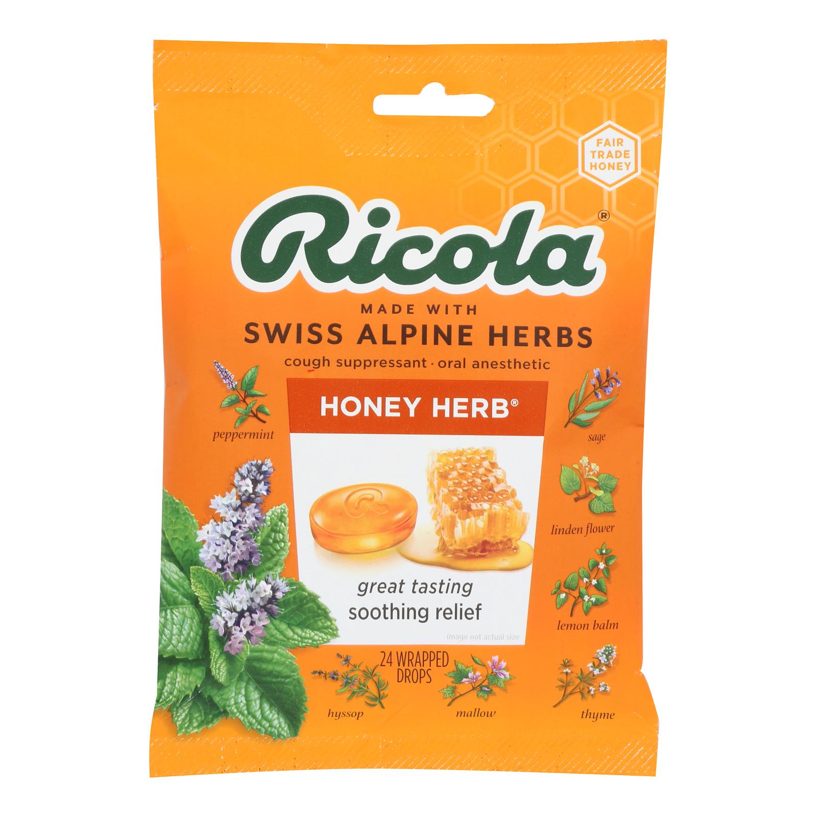 Ricola - Cough Drop Honey Herb - Case Of 8-24 Ct