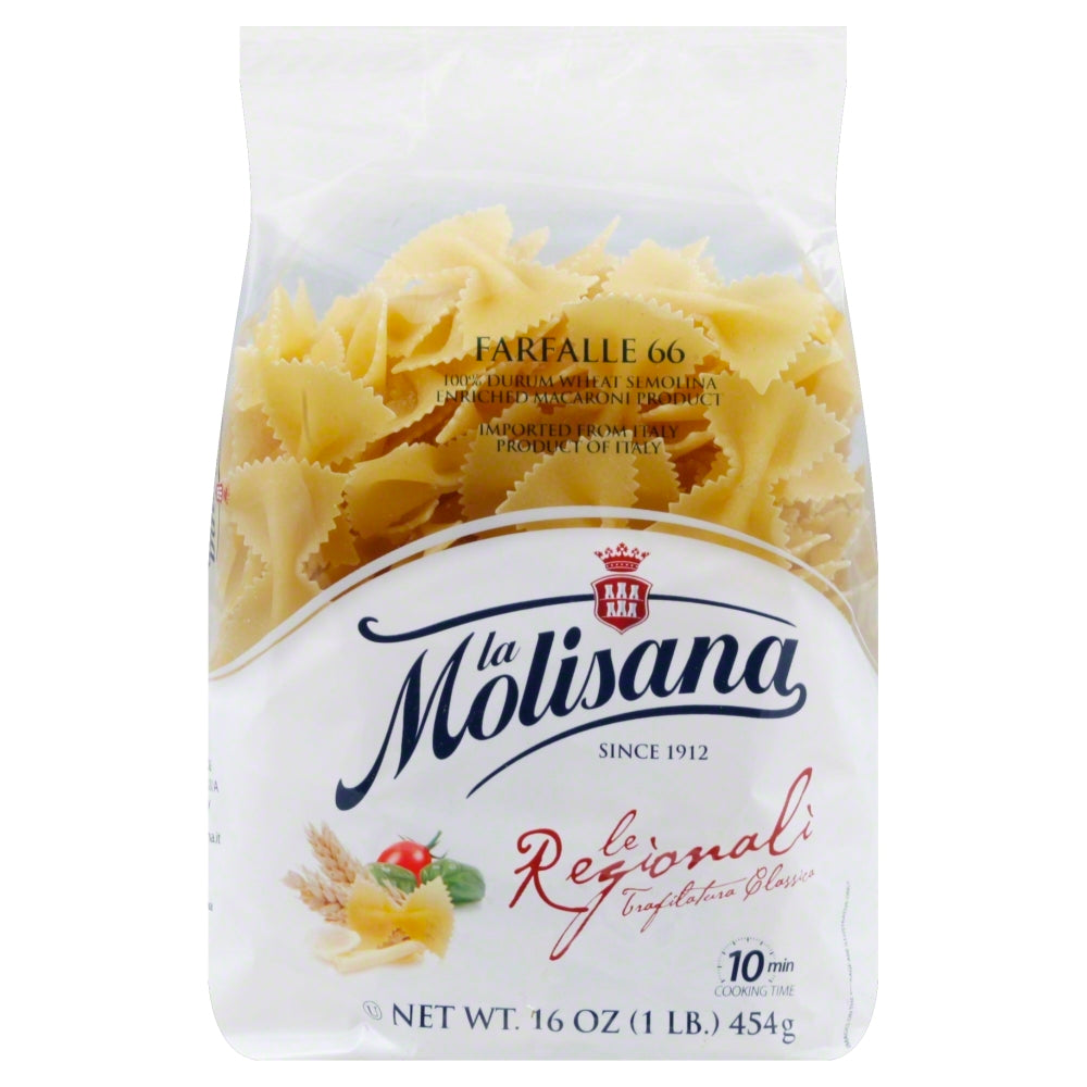 La Molisana Pasta Farfalle Rigate - Case of 12 - 16 oz