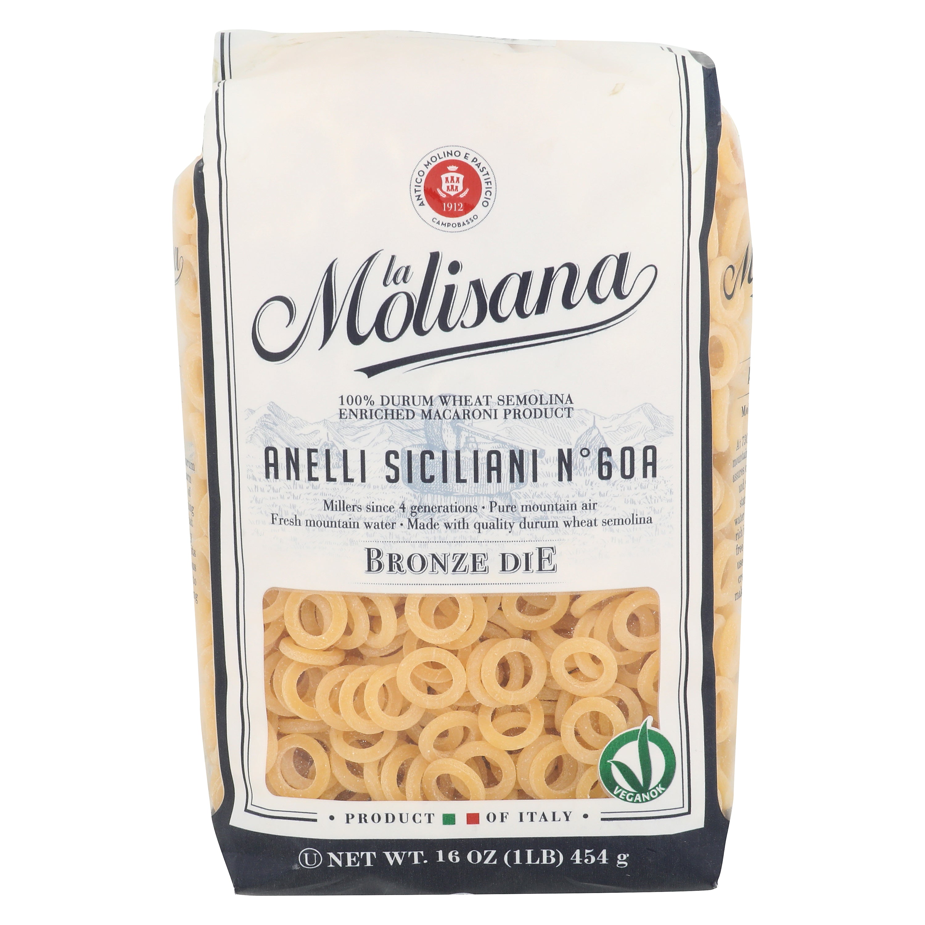 La Molisana No. 60 Bronze Die Anelli Siciliani 16 oz - Case of 20