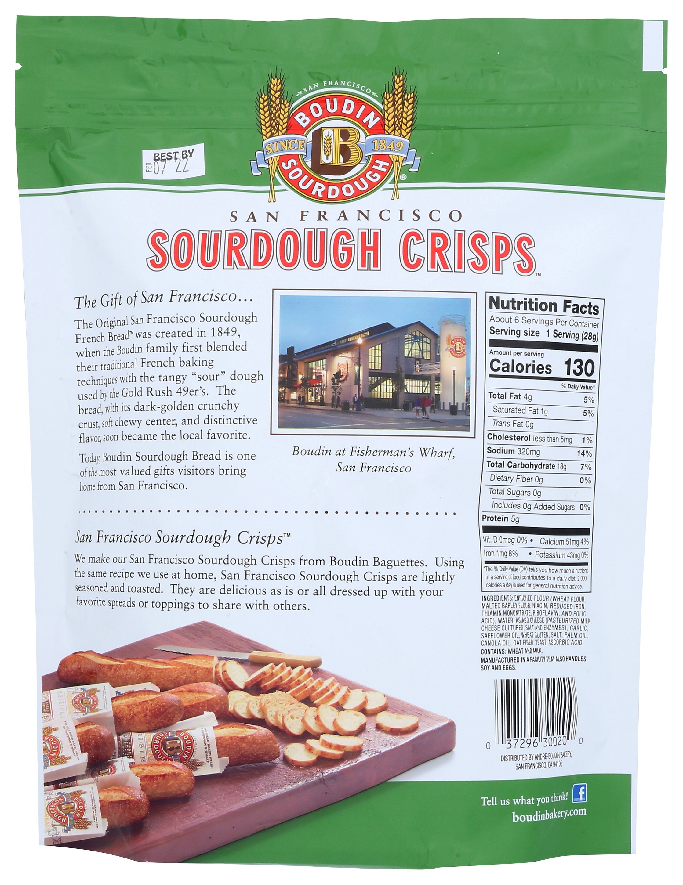 BOUDIN SOURDOUGH CRISPS ASIAGO GARLIC - Case of 11