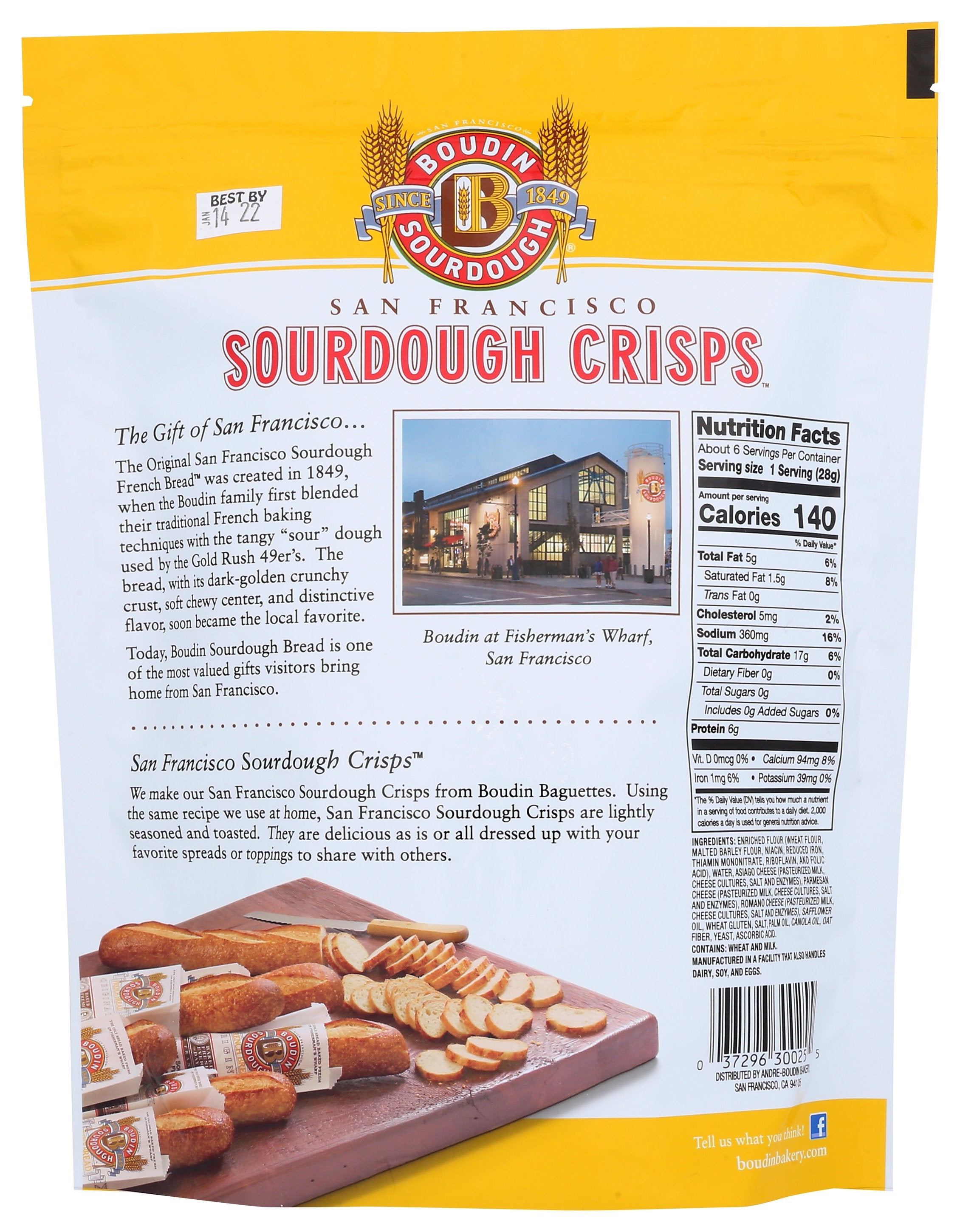 BOUDIN SOURDOUGH CRISPS THREE CHEESE - Case of 11
