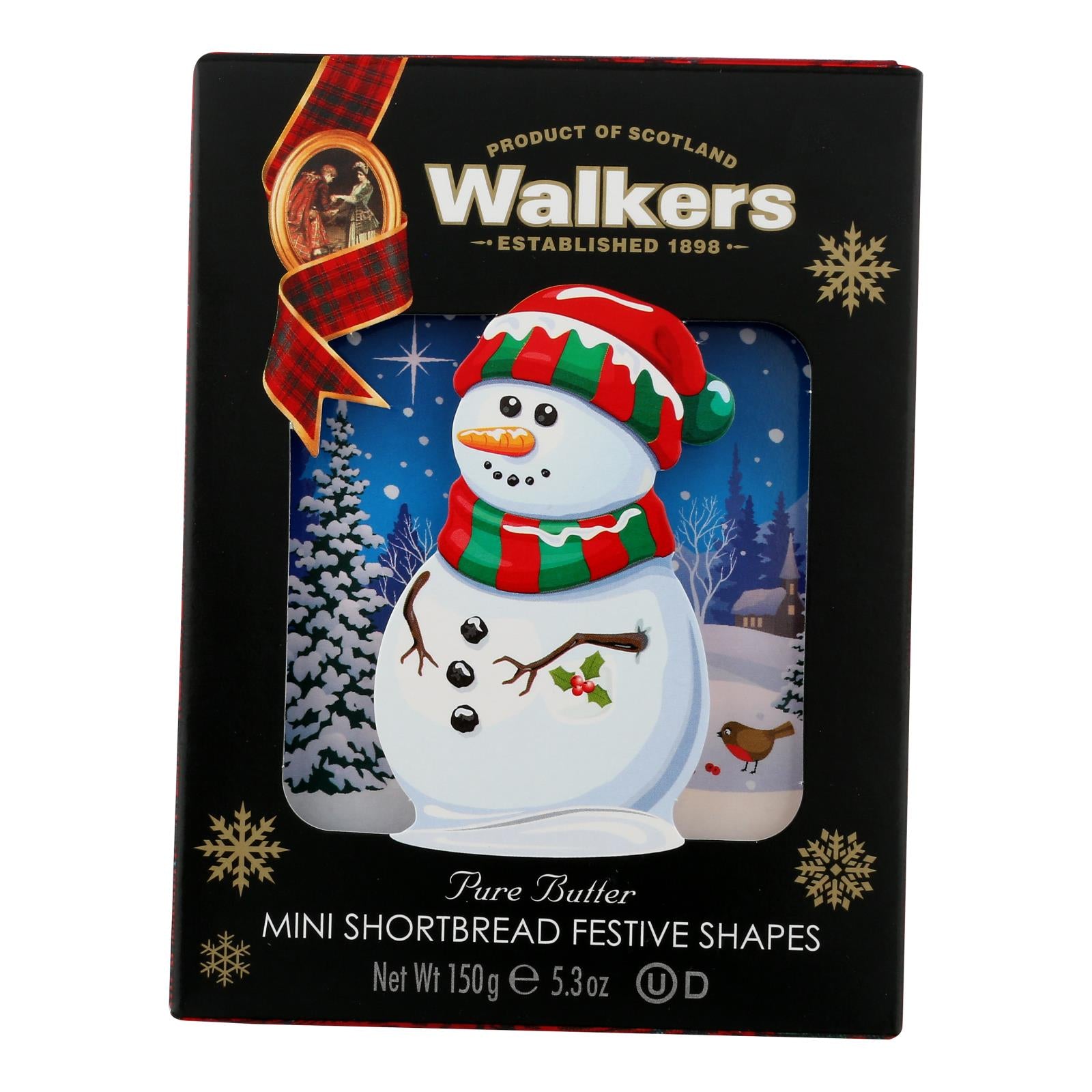 Walkers Shortbread - Cookie 3d Snowman Carton - Case of 10-5.3 OZ