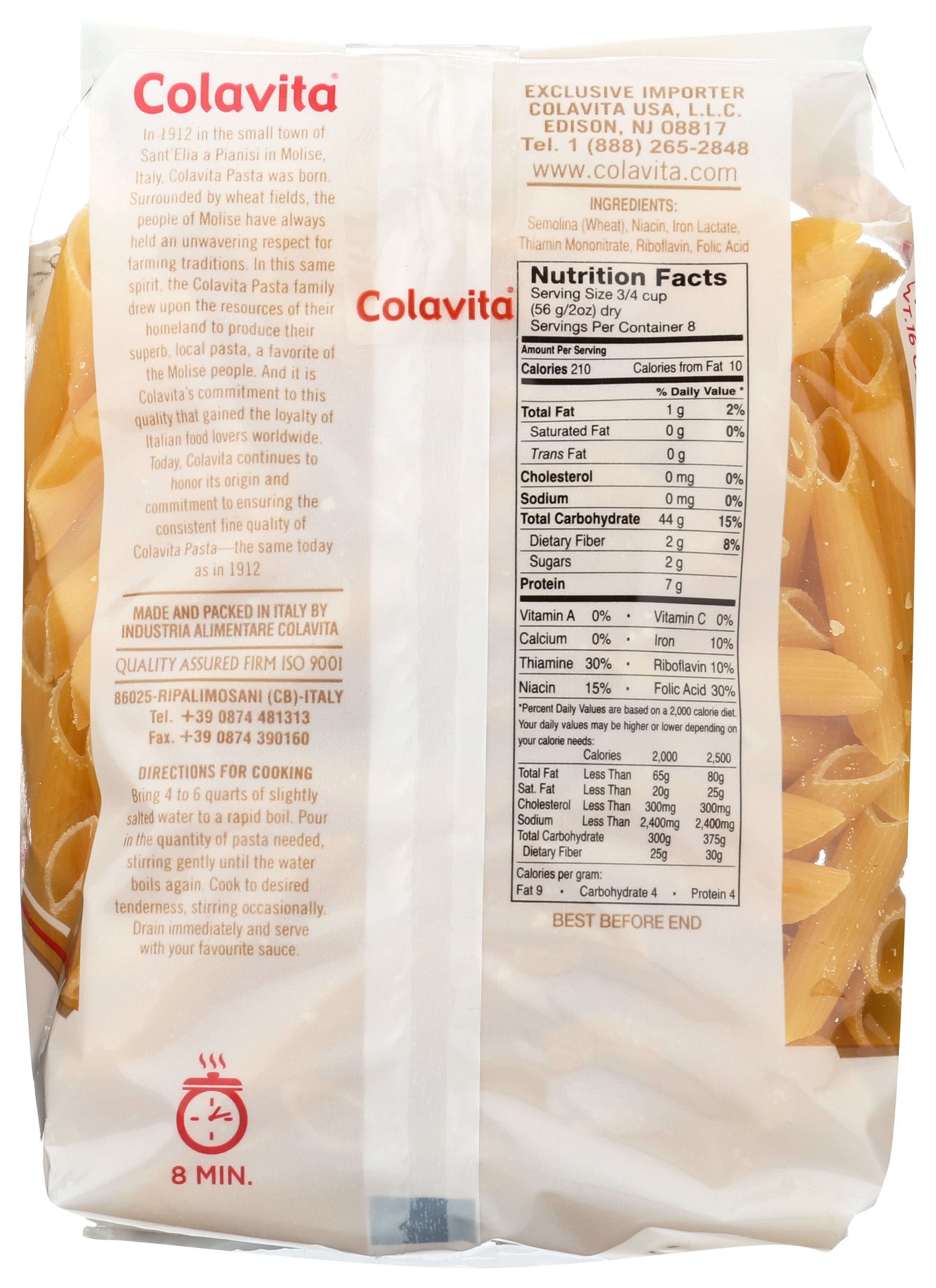 COLAVITA PASTA PENNE RIGATE - Case of 20