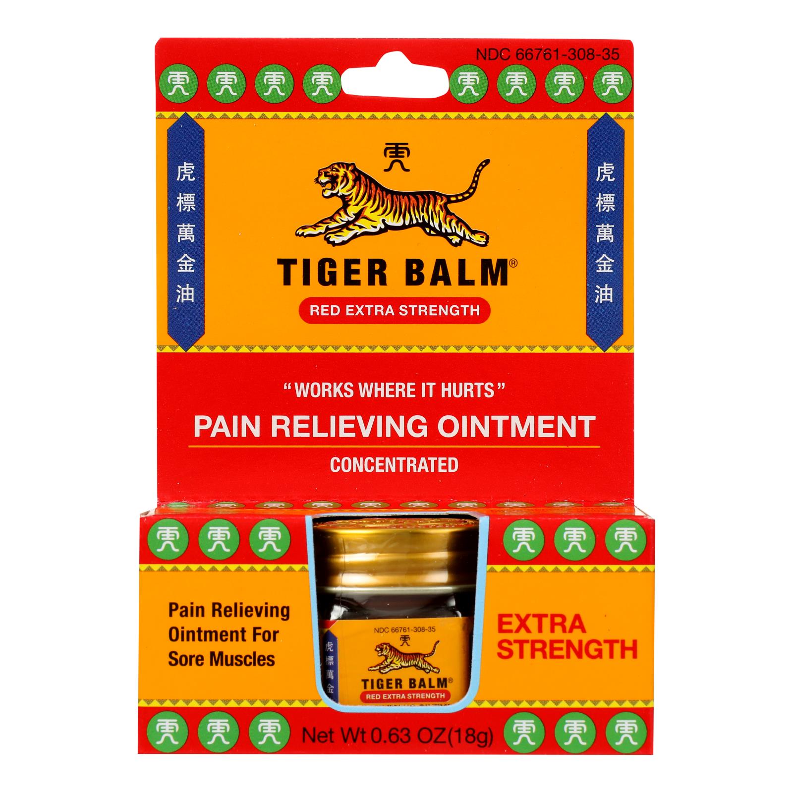 Tiger Balm Extra Strength Pain Relieving Ointment - 0.63 Oz - Case Of 6