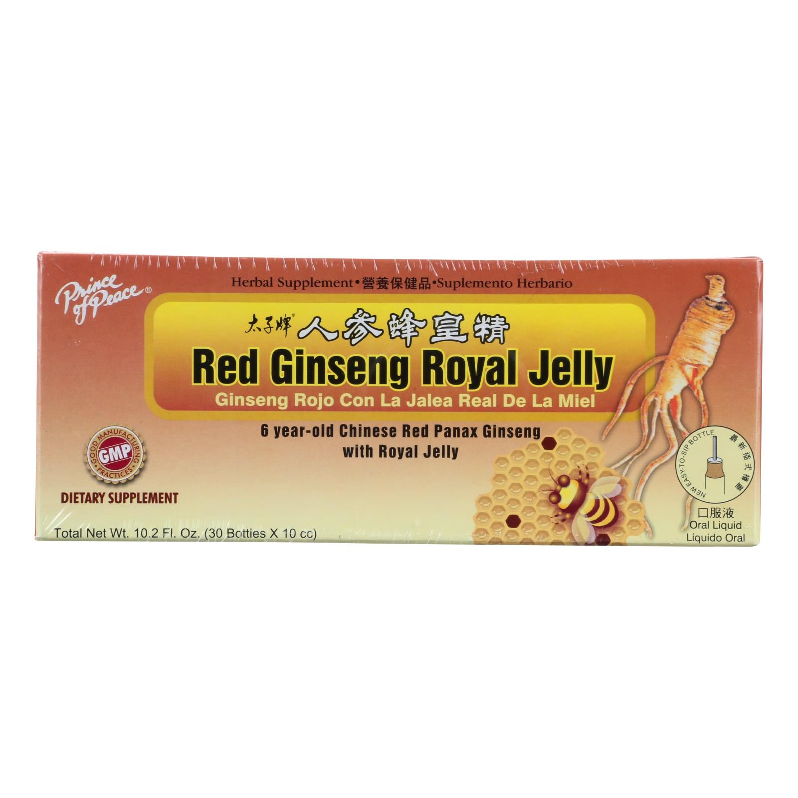 Prince Of Peace Red Ginseng - Royal Jelly - 10 Cc - 30 Count