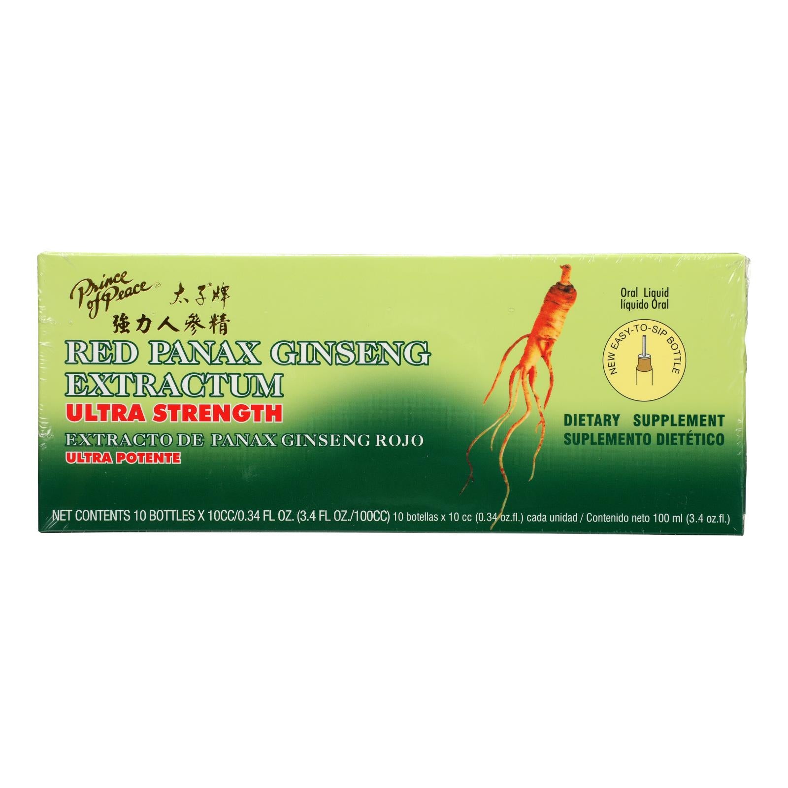 Prince Of Peace Red Panax Ginseng Extractum Ultra Strength - 10 Vials