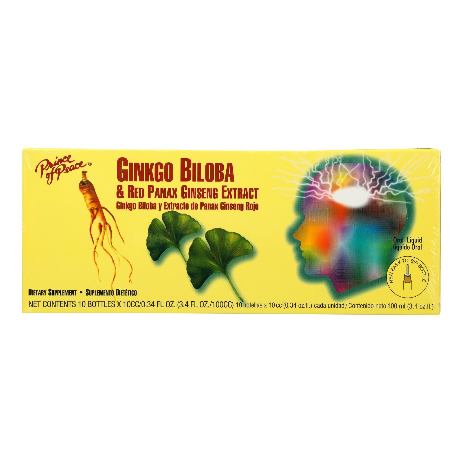 Prince Of Peace Ginkgo Biloba And Red Panax Ginseng Extract - 10 Vials