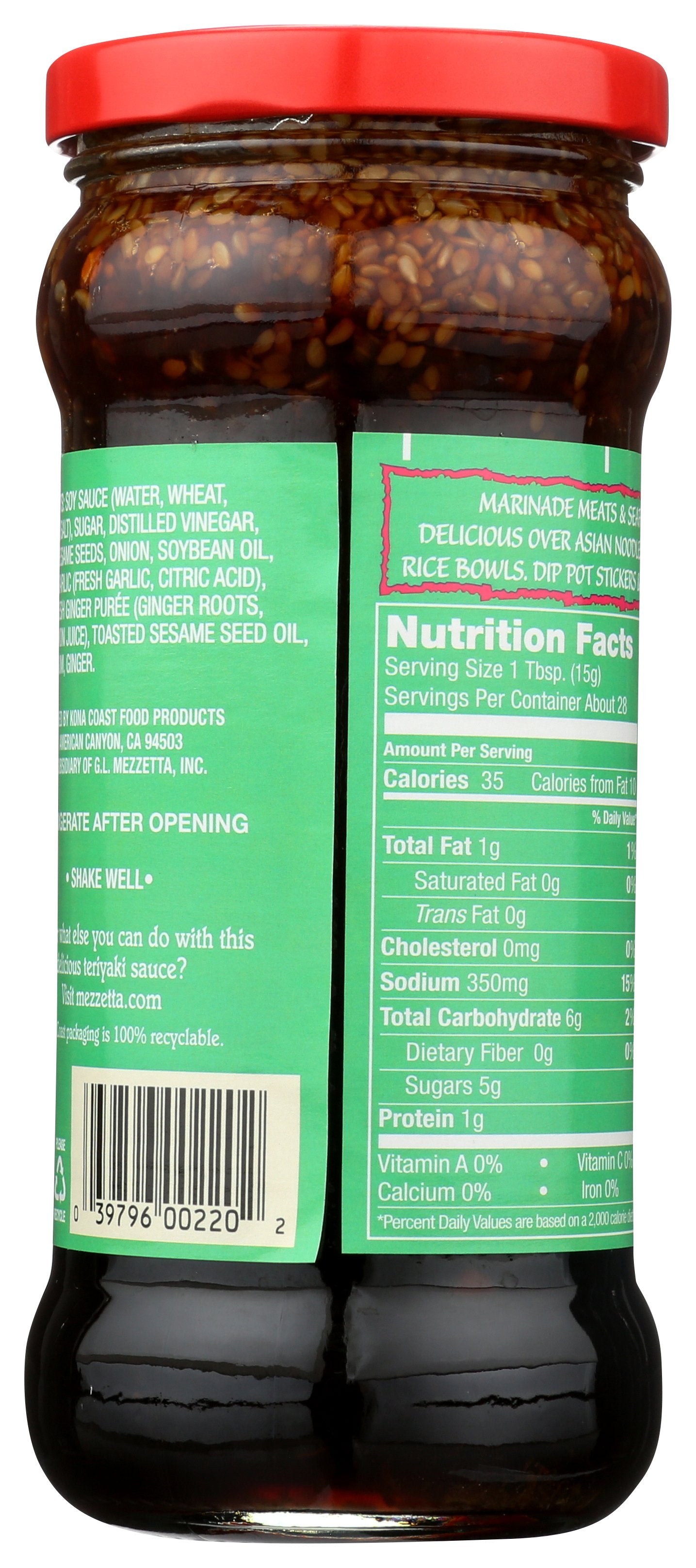 KONA COAST SAUCE TERIYAKI ISLAND - Case of 6