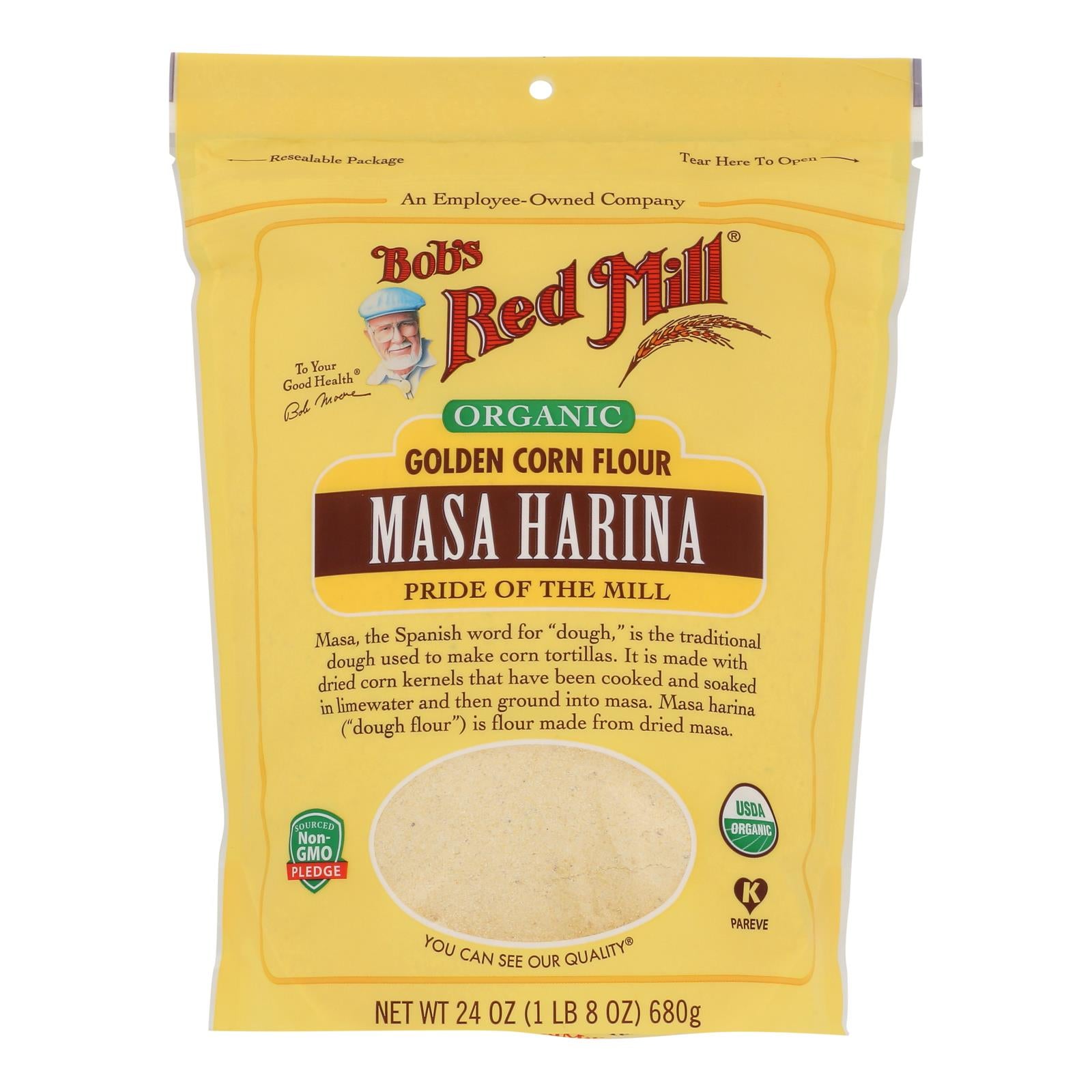 Bob's Red Mill - Flour - Organic - Masa Harina - Case of 4 - 24 oz