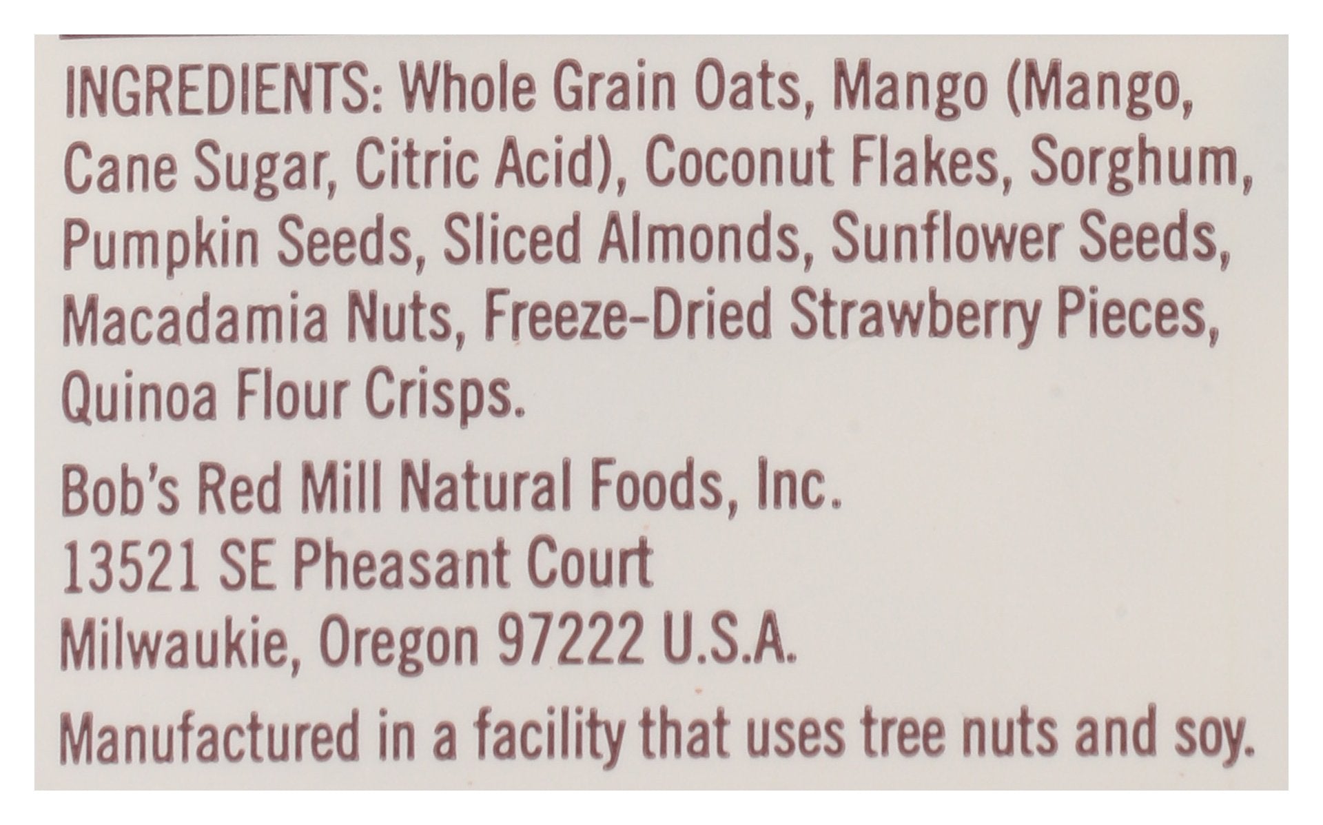 BOBS RED MILL CEREAL MUESLI TROPICAL - Case of 4