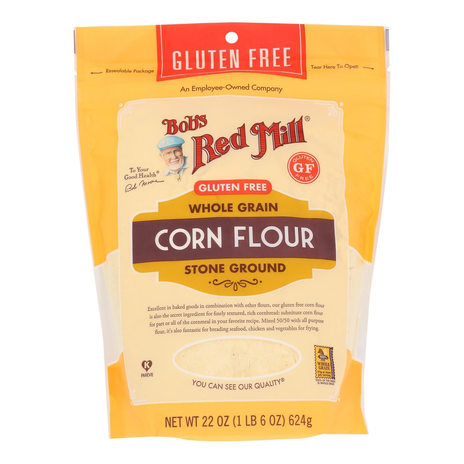 Bob's Red Mill - Flour Corn Gluten Free - Case of 4 - 22 OZ