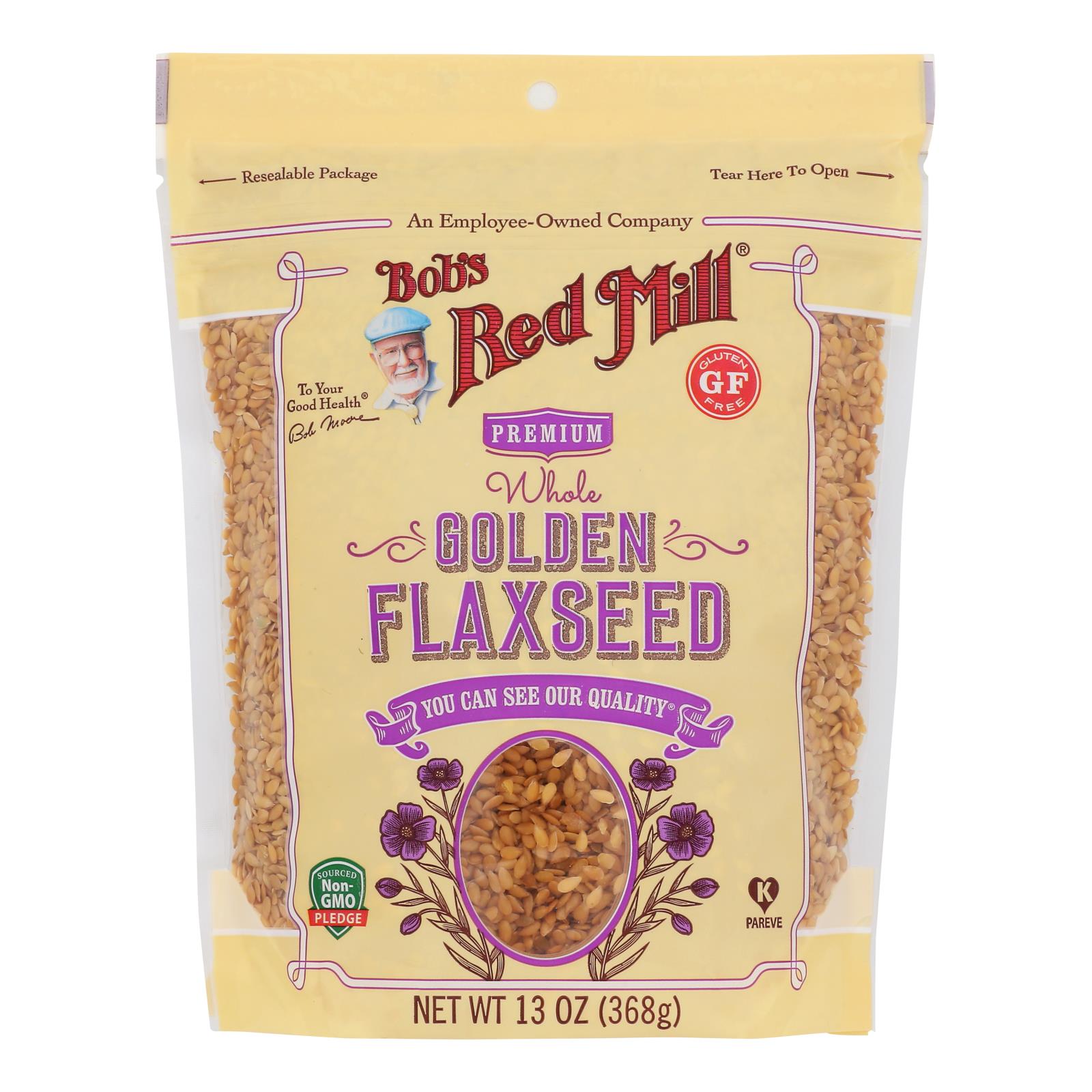 Bob's Red Mill - Flaxseeds Golden Gluten Free - Case Of 4-13 Oz