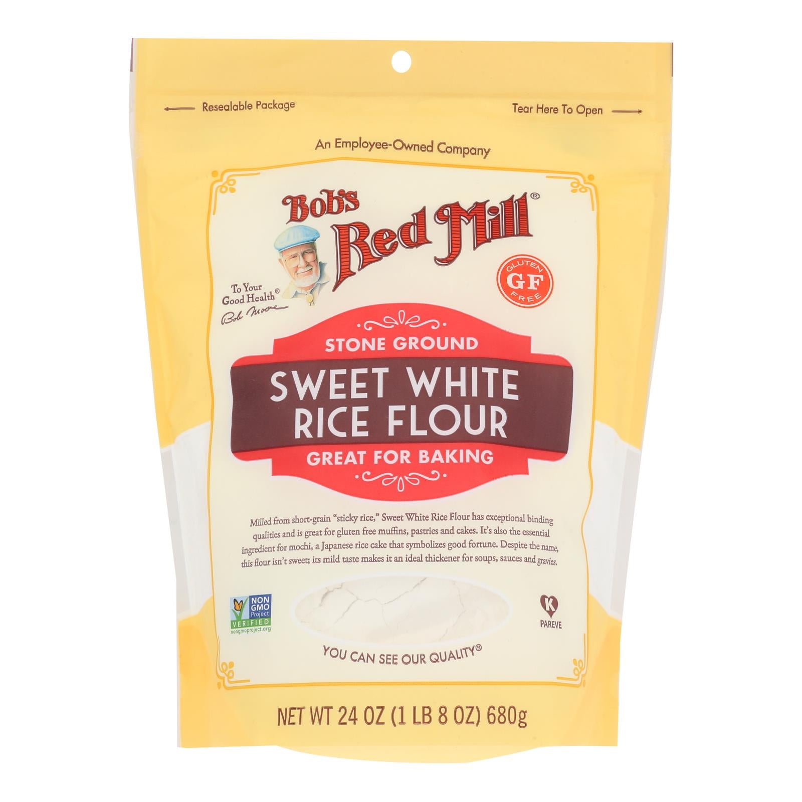 Bob's Red Mill - Rice Flour Sweet Whte Gluten Free - Case Of 4 - 24 Oz