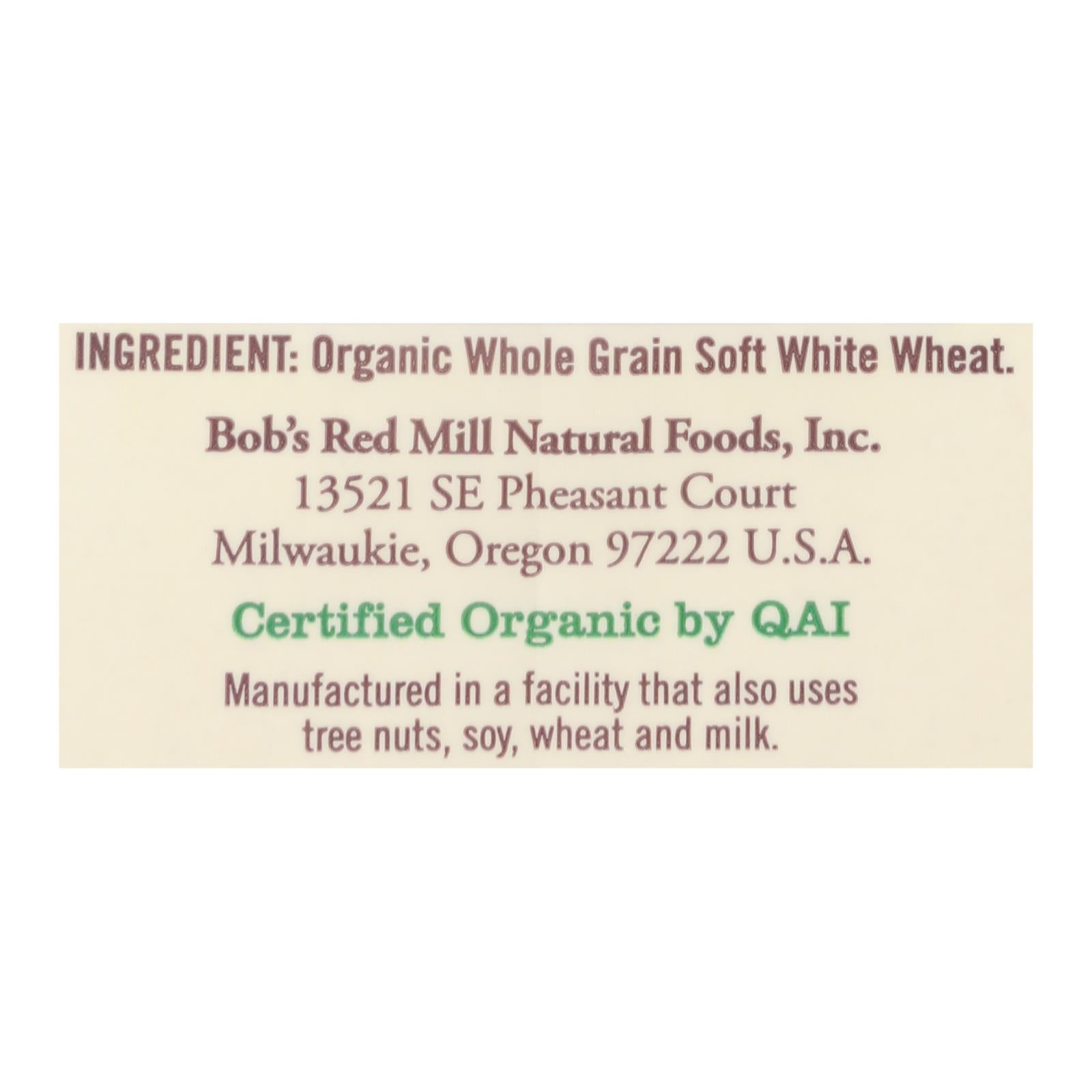 Bob's Red Mill - Organic Whole Wheat Pastry Flour - 5 Lb - Case Of 4