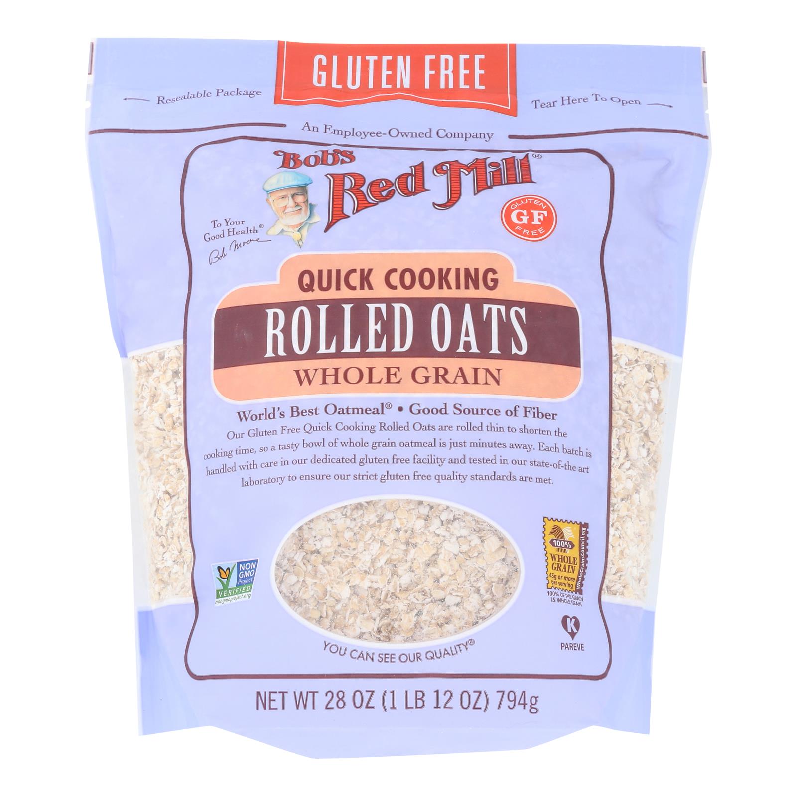 Bob's Red Mill - Quick Cooking Rolled Oats - Gluten Free - Case Of 4-28 Oz.