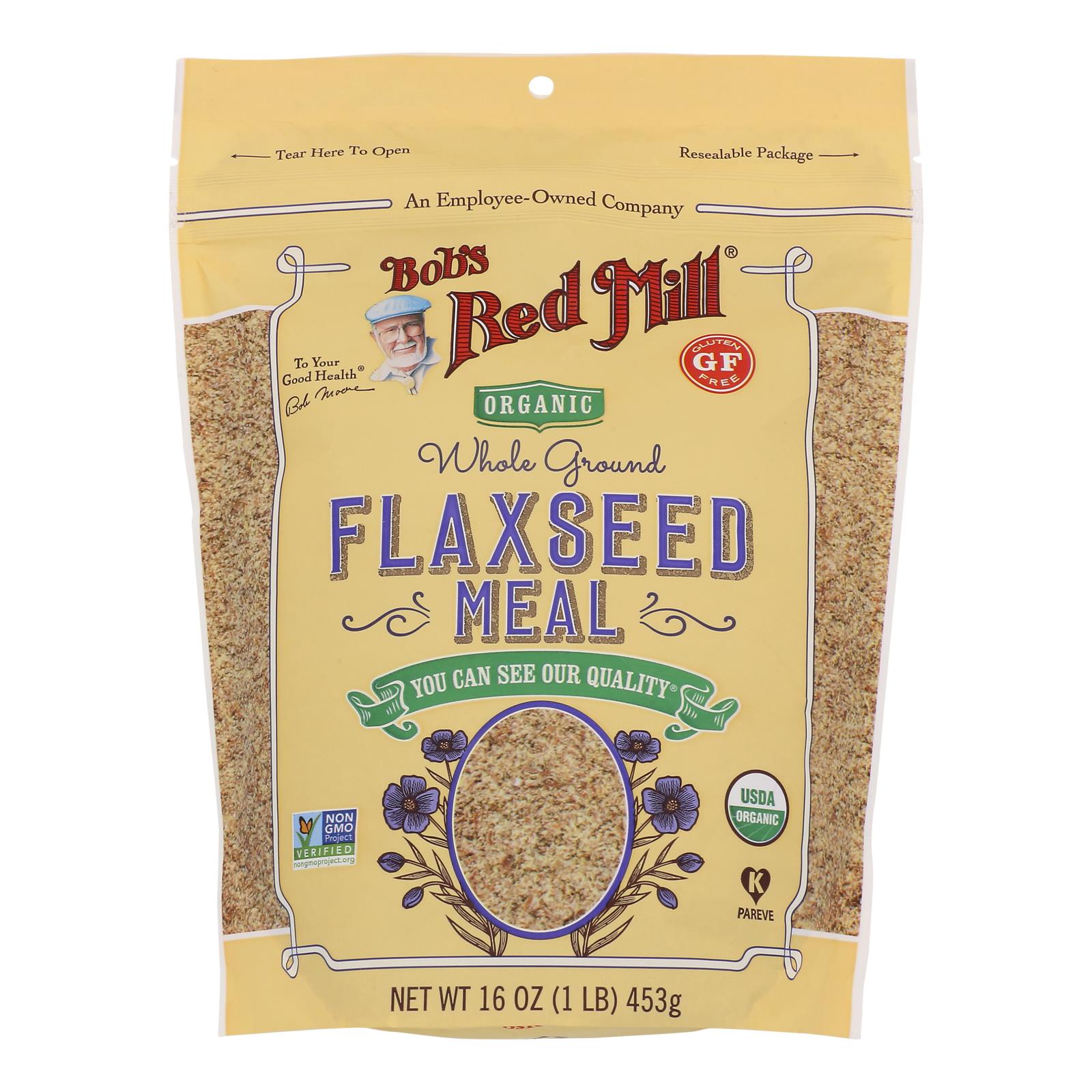 Bob's Red Mill - Organic Flaxseed Meal - Brown - Case Of 4 - 16 Oz