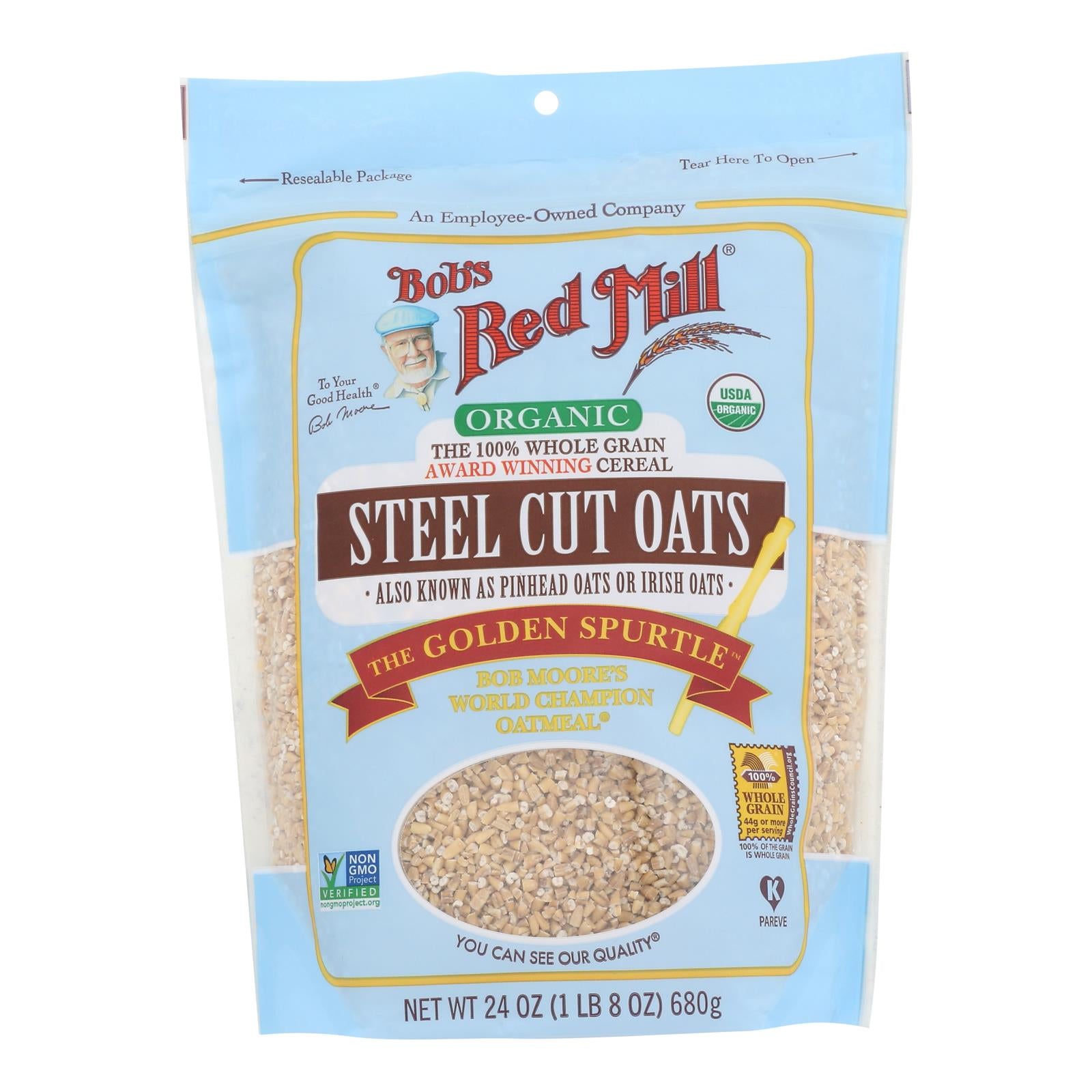 Bob's Red Mill - Oats - Organic Steel Cut Oats - Case Of 4 - 24 Oz.