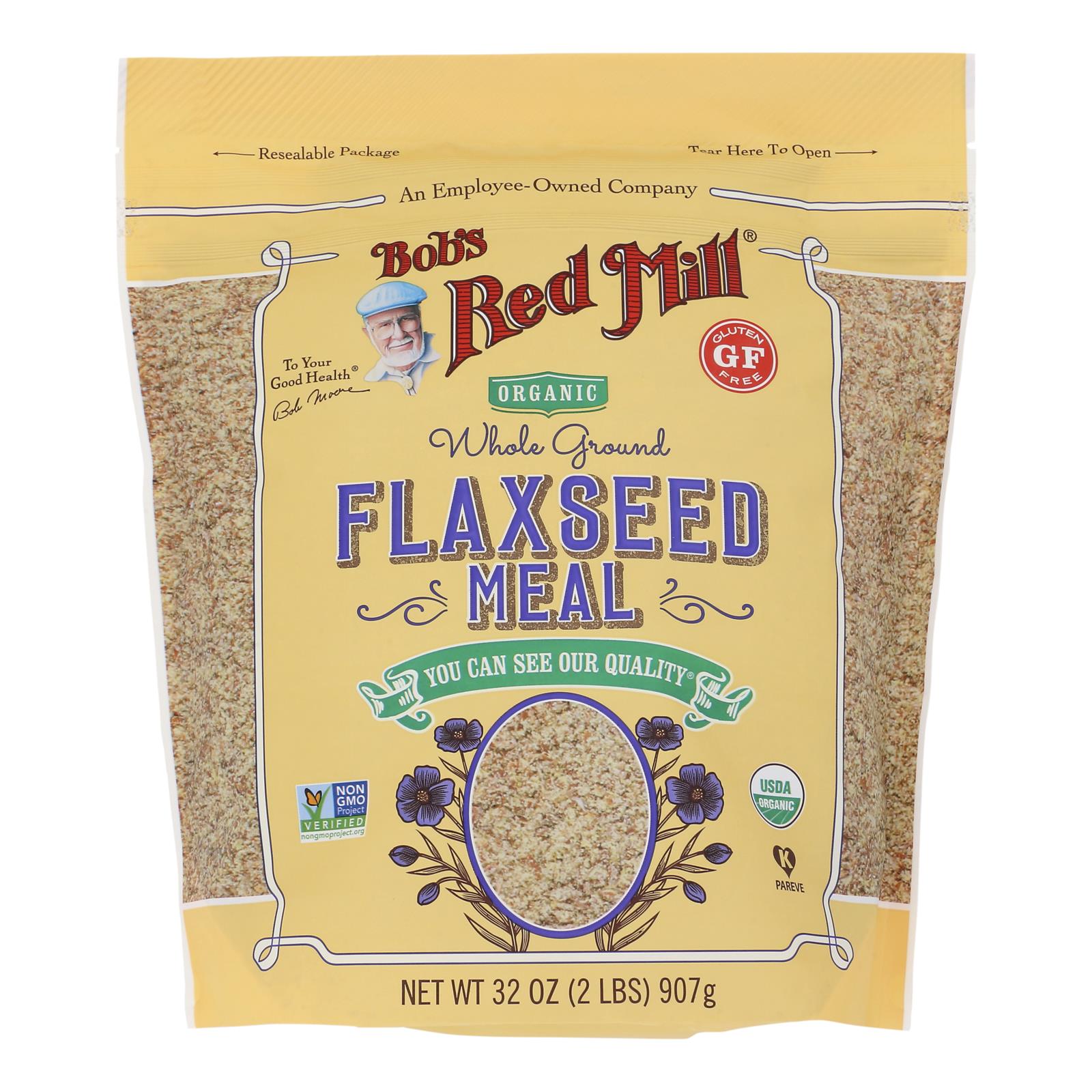 Bob's Red Mill - Organic Flaxseed Meal - Brown - Case Of 4 - 32 Oz