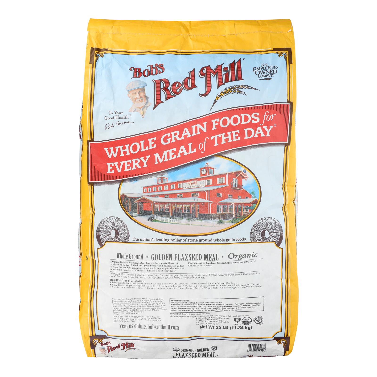 Bob's Red Mill 100% Organic Flaxseed - Golden Meal - 25 Lb.