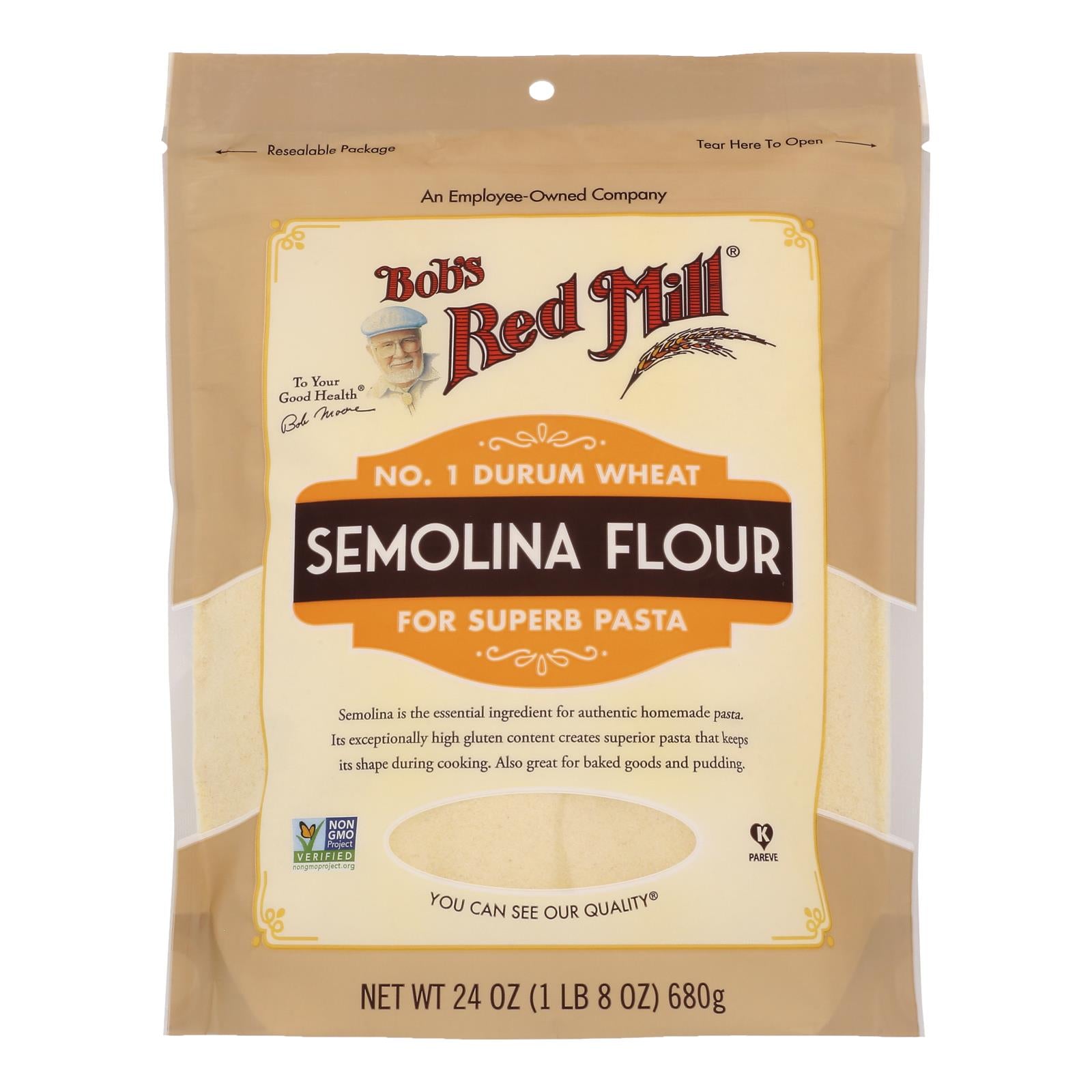 Bob's Red Mill - Flour Semolina - Case Of 4-24 Oz