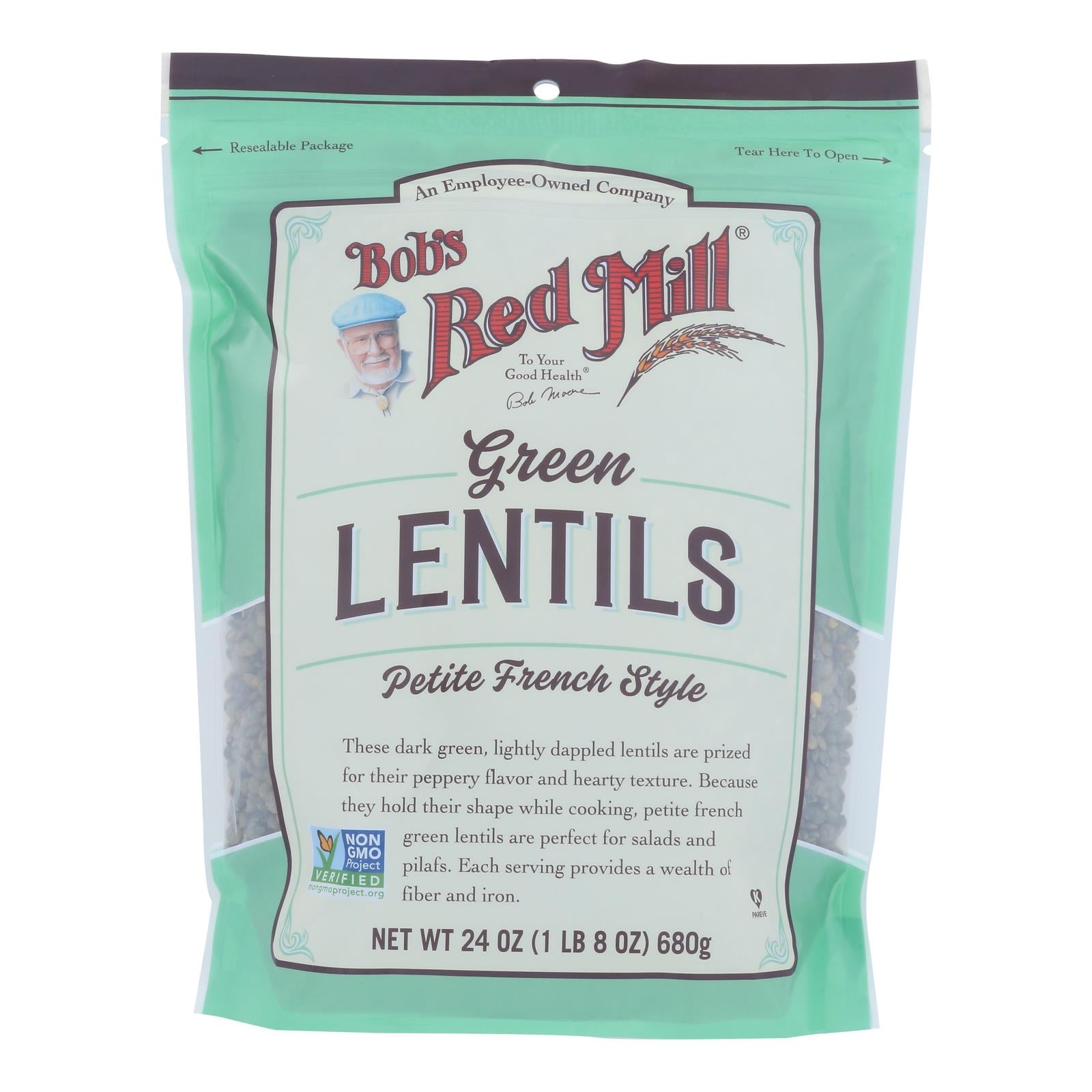 Bob's Red Mill - Beans Pet Fr Green Lentil - Case of 4-24 OZ