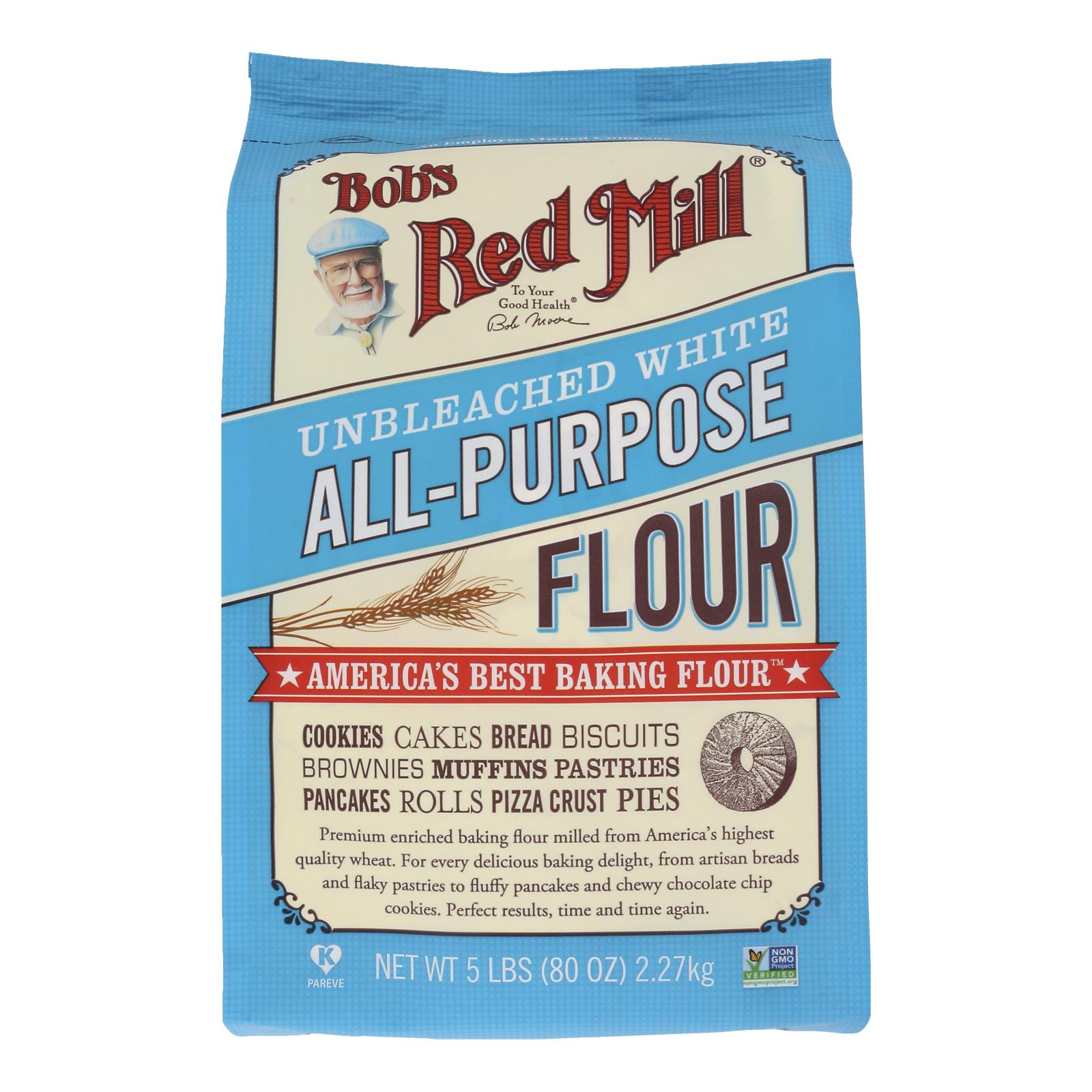 Bob's Red Mill - Unbleached White All-purpose Baking Flour - 5 Lb - Case Of 4