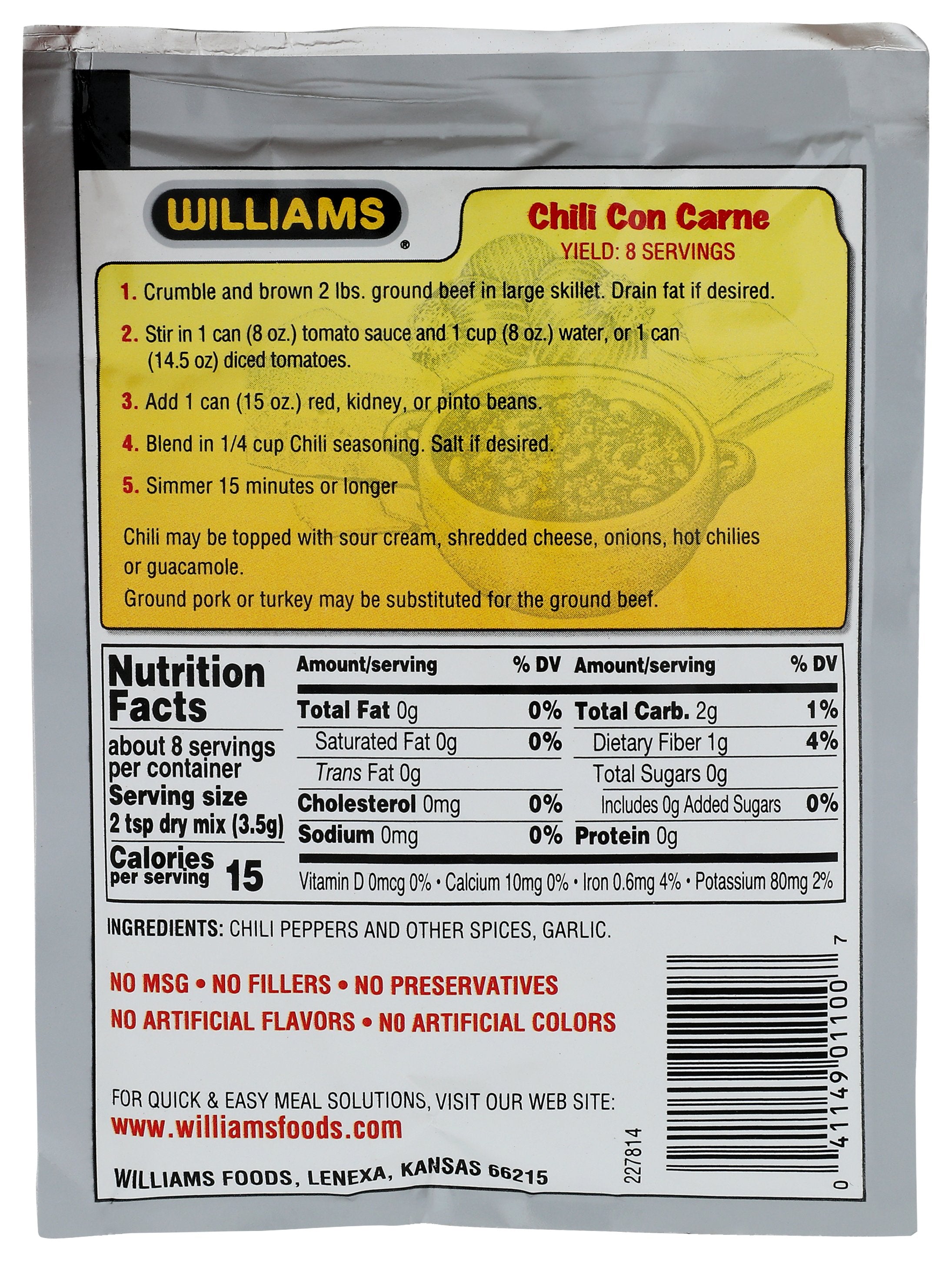 WILLIAMS SSNNG CHILI ORIGINAL - Case of 24