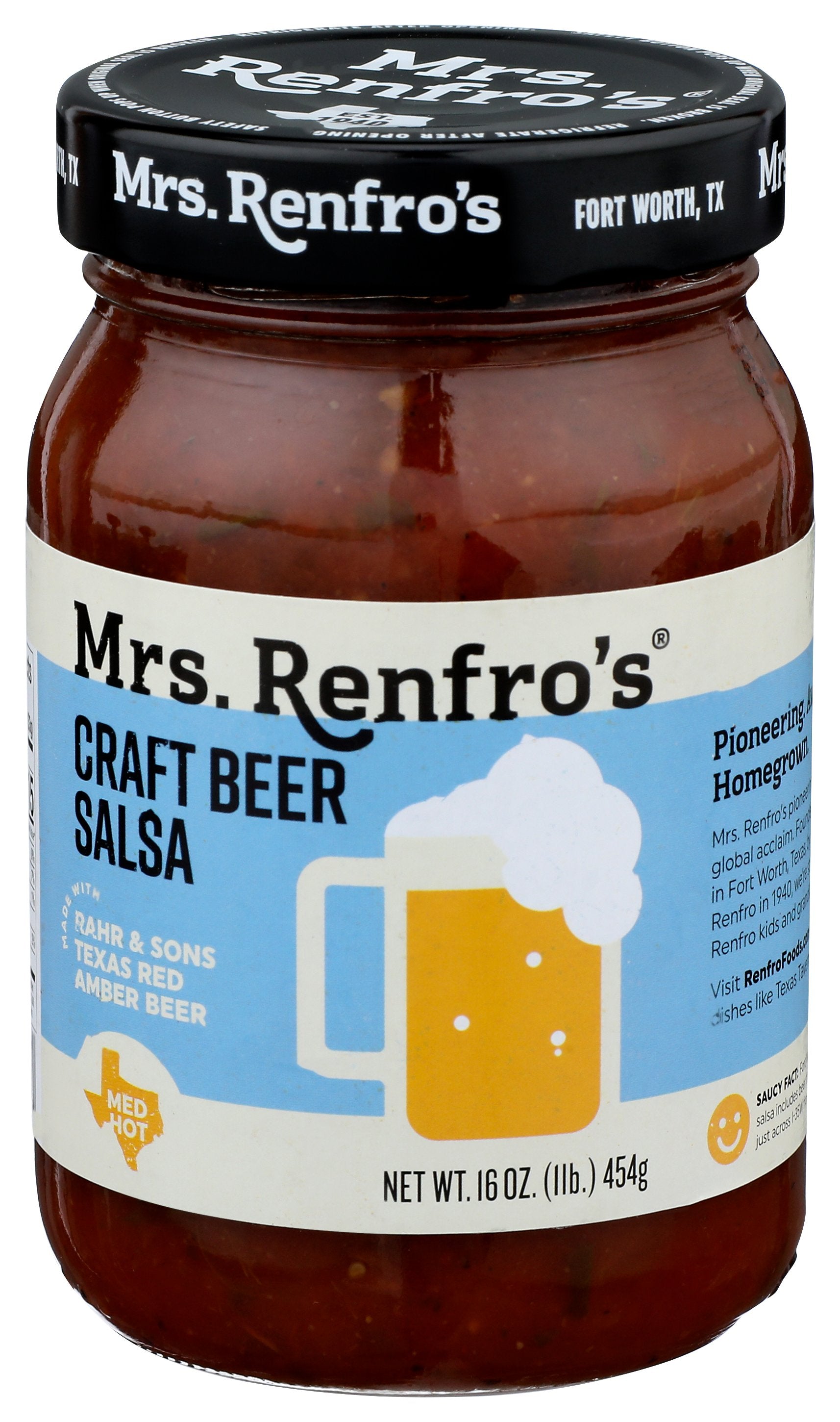 MRS RENFRO SALSA TEXAS RD CRAFT BEER - Case of 6