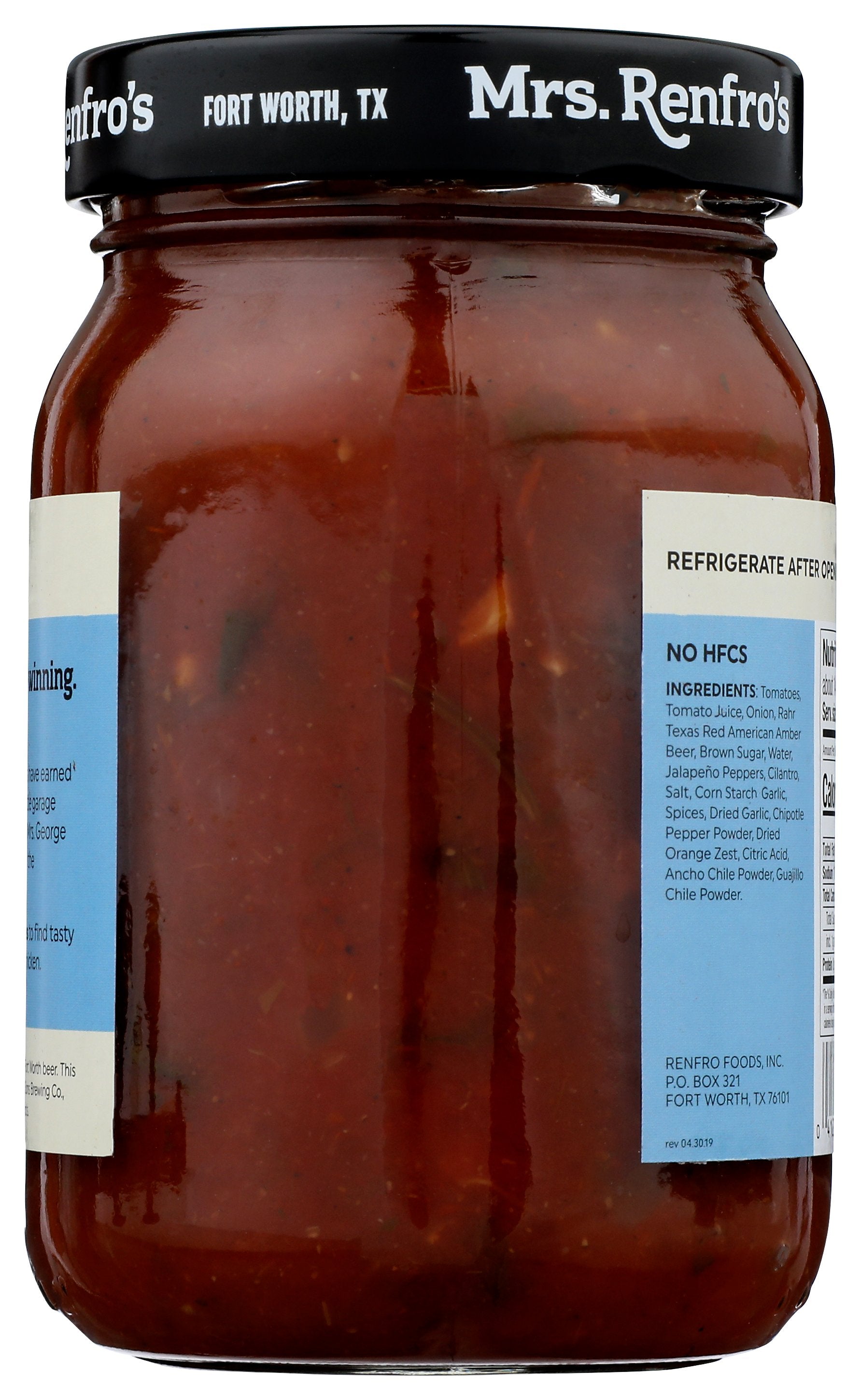MRS RENFRO SALSA TEXAS RD CRAFT BEER - Case of 6