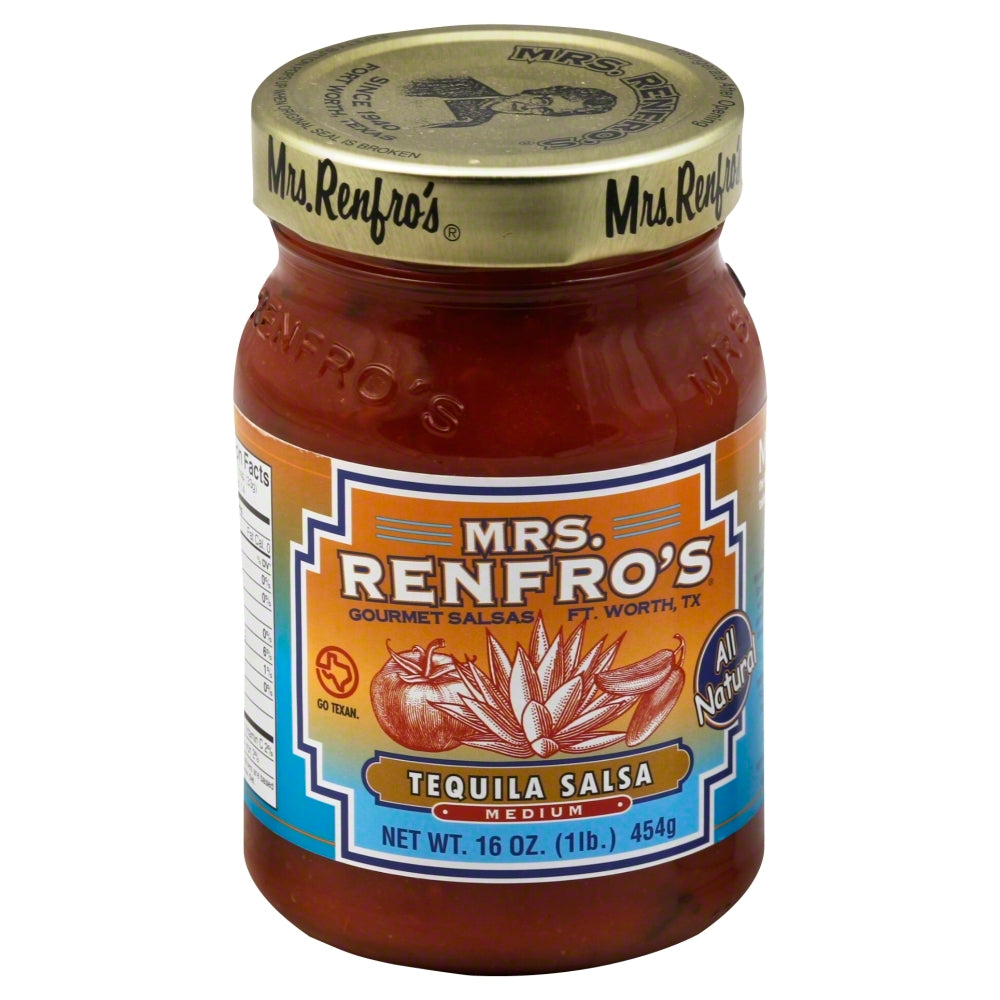 Mrs Renfro Salsa Tequilla - Case of 6 - 16 oz