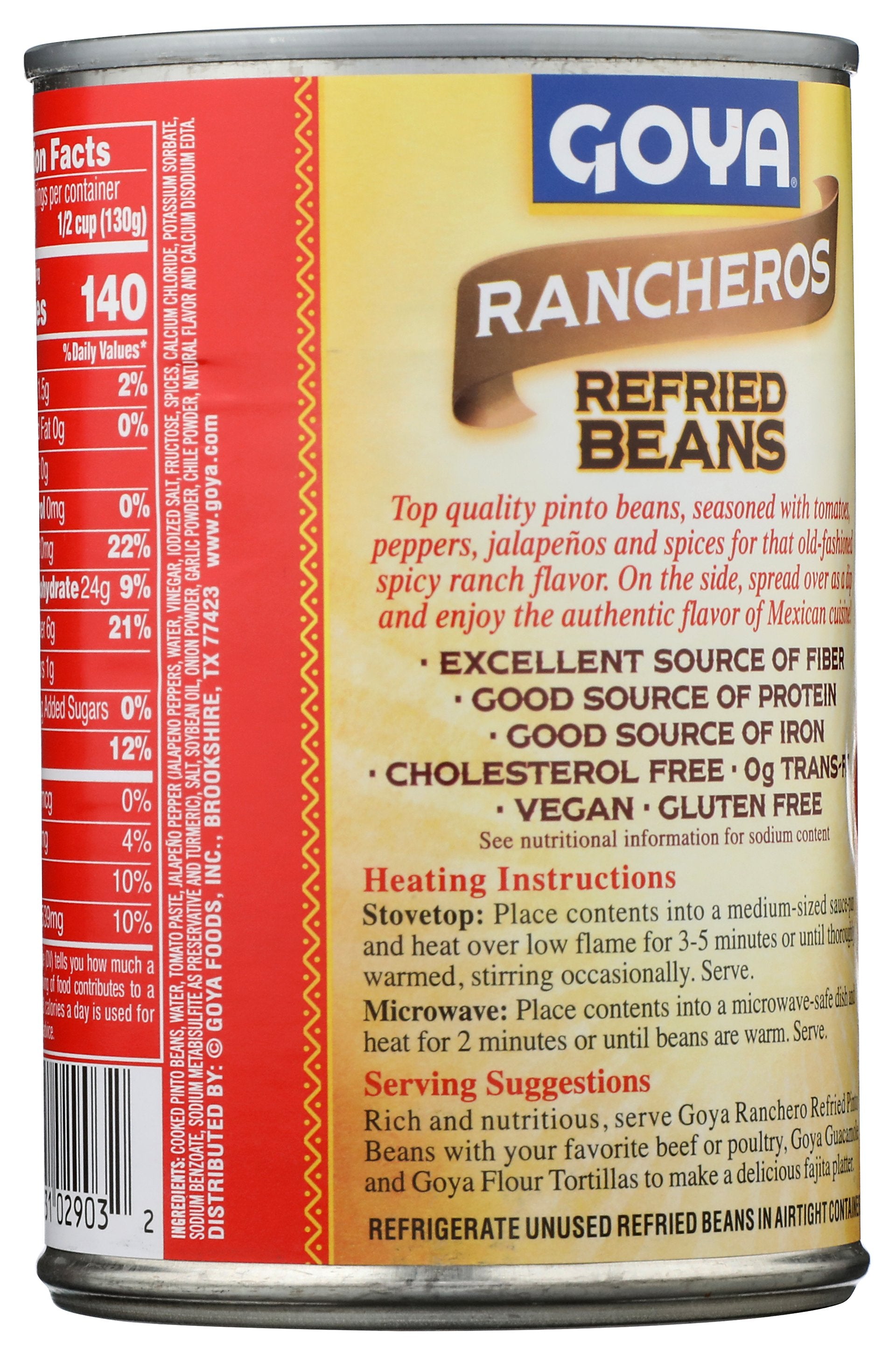 GOYA BEAN REFRIED RANCHERO - Case of 12