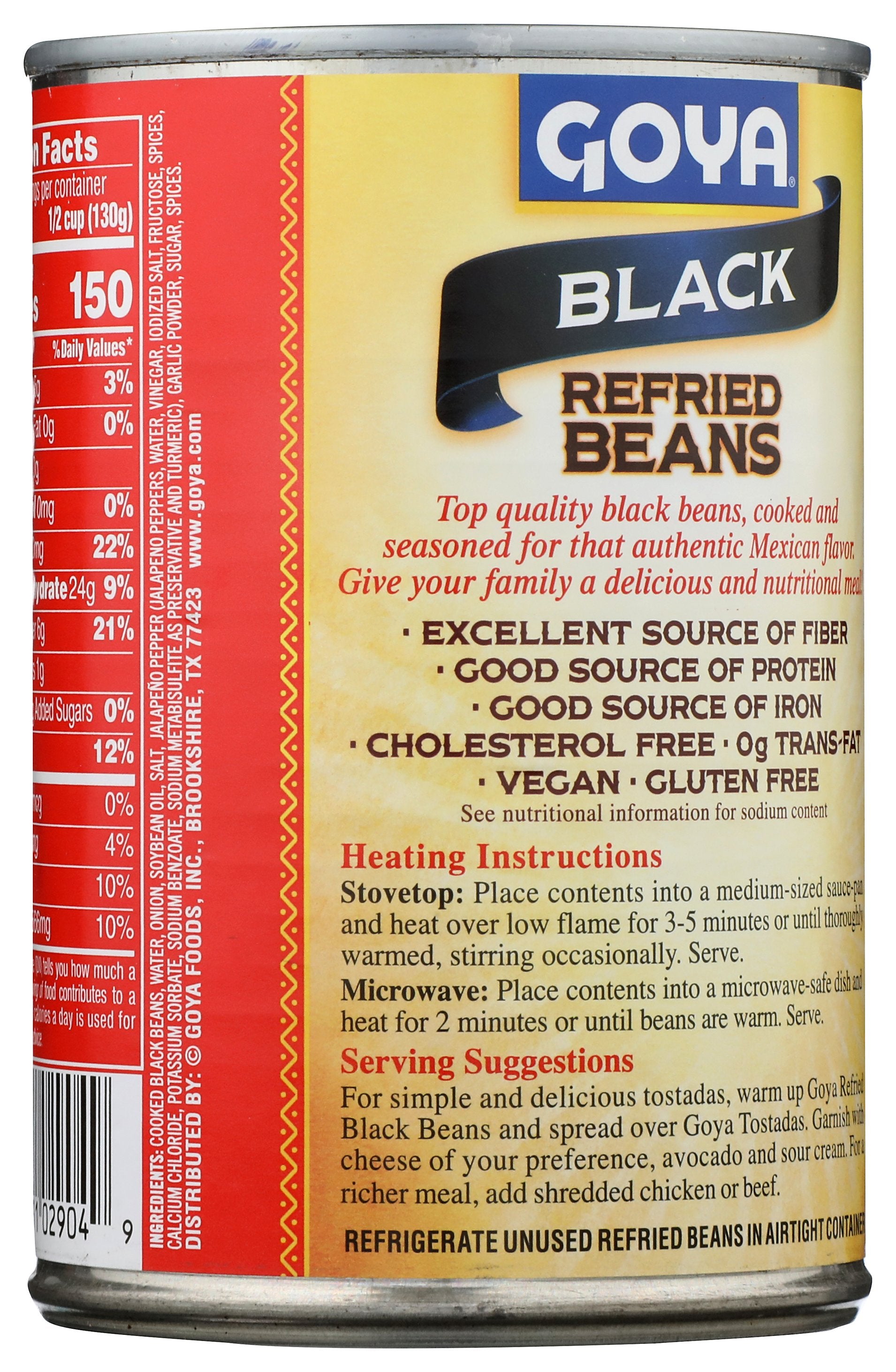 GOYA BEAN REFRIED BLACK - Case of 12