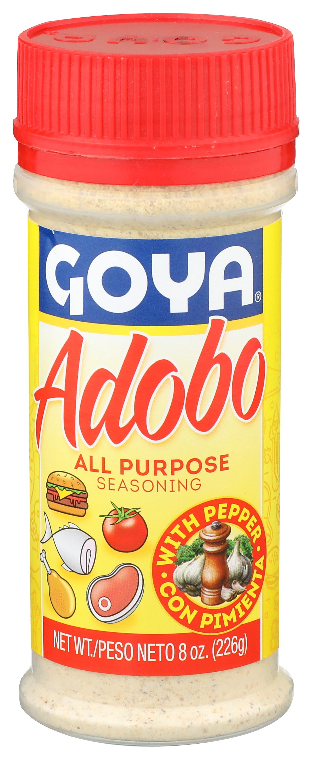 GOYA SSNNG ADOBO W PEPPER - Case of 24 [GOYA - ALL PURPOSE SEASONING - ADOBO - 8 OUNCE - 8 OZ]