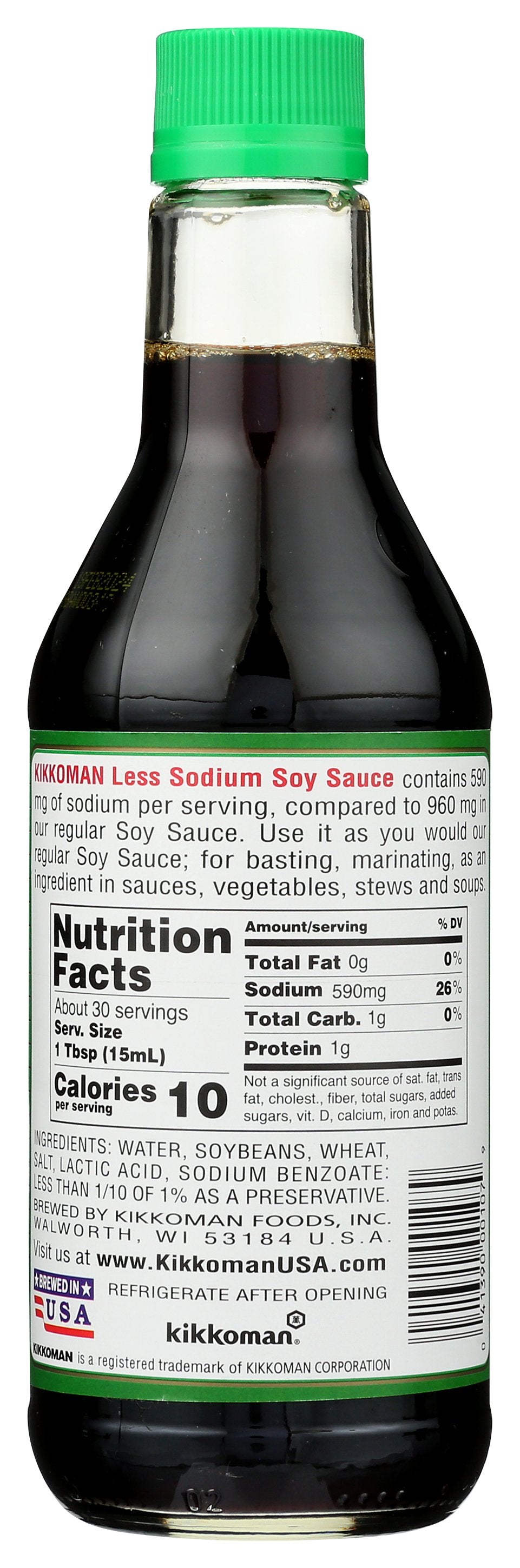 KIKKOMAN SAUCE SOY LESS SODIUM - Case of 12 [LESS SODIUM SOY SAUCE - 15 FO]