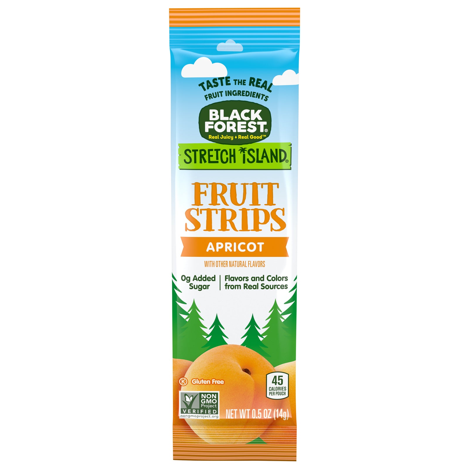 Black Forest Stretch Island - Fruit Strips Apricot - Case of 30 - 0.5 Ounces