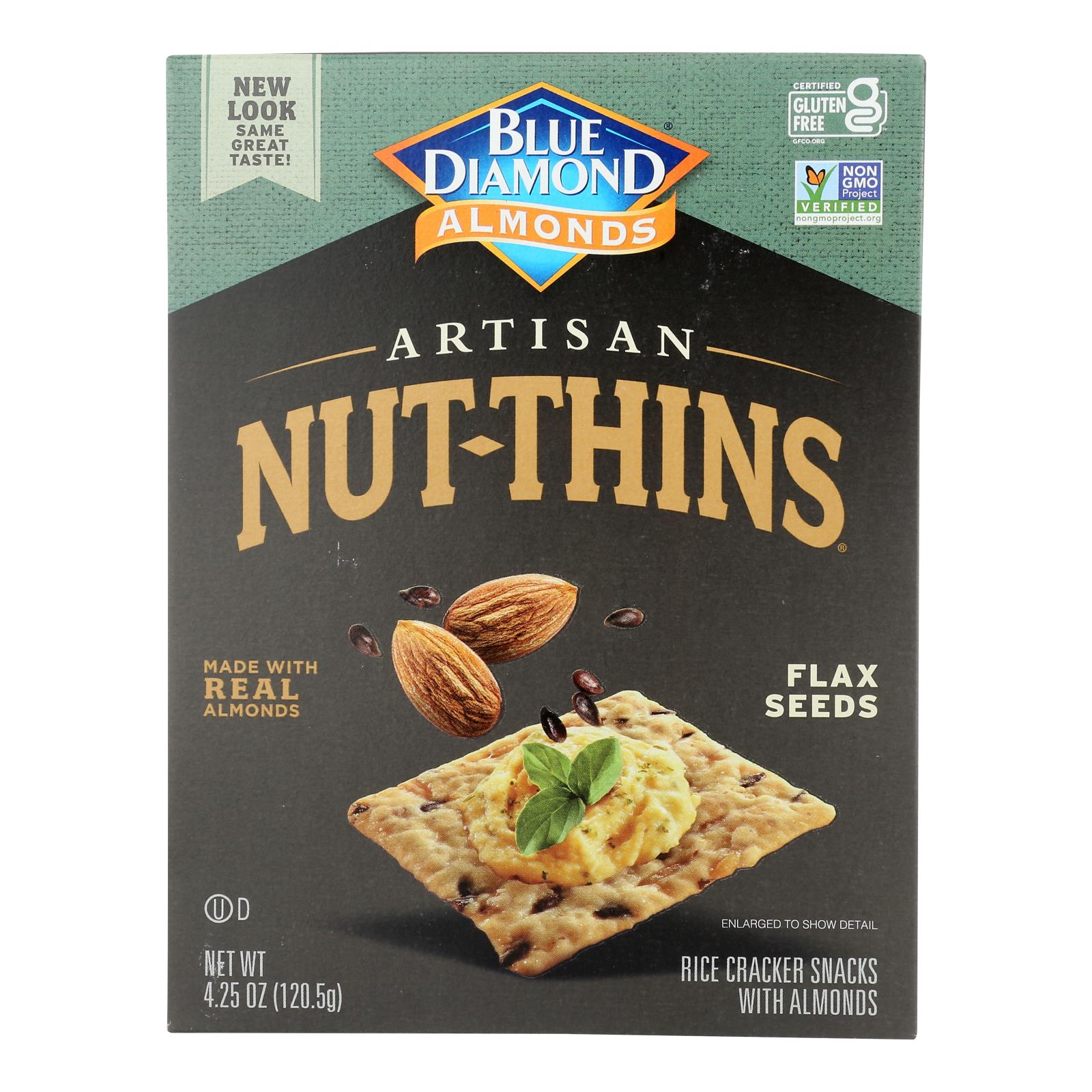 Blue Diamond - Artesion Nut Thins - Flax Seed - Case Of 12 - 4.25 Oz.